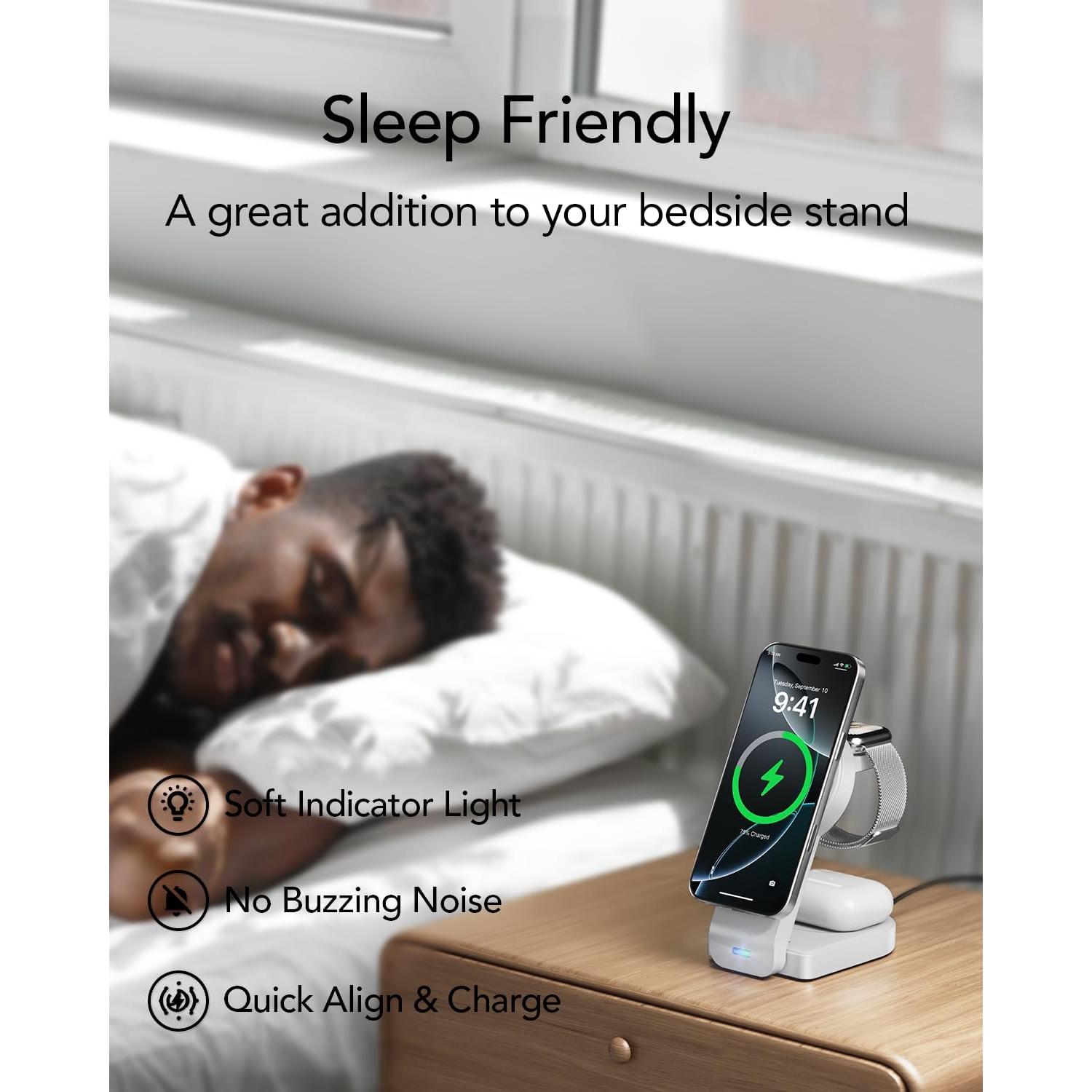 Cargador Inalámbrico 3 en 1 Dongguan para iPhone, Apple Watch y AirPods