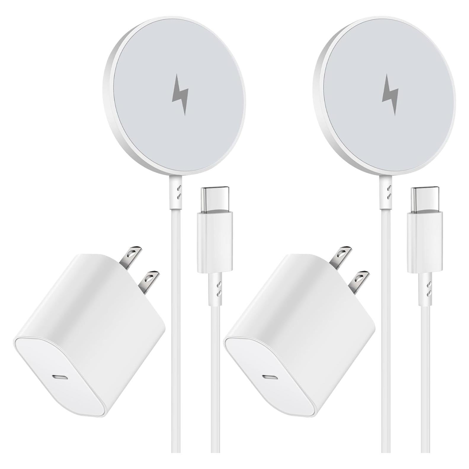 Cargador Inalámbrico Magnético 15W para iPhone 16/15/14/13/12 - 2Pack USB-C 20W