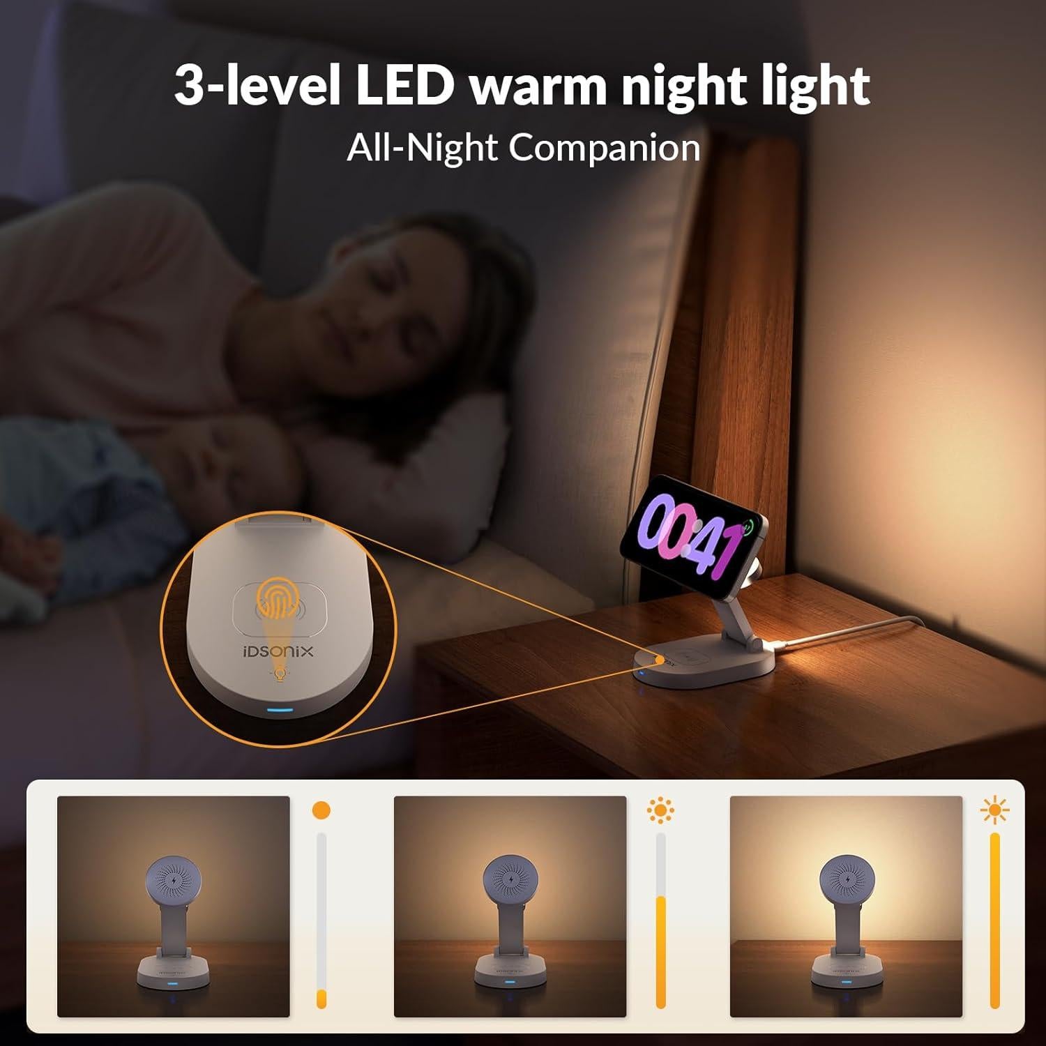 Estación de Carga Inalámbrica 3 en 1 iDsonix 18W Ajustable