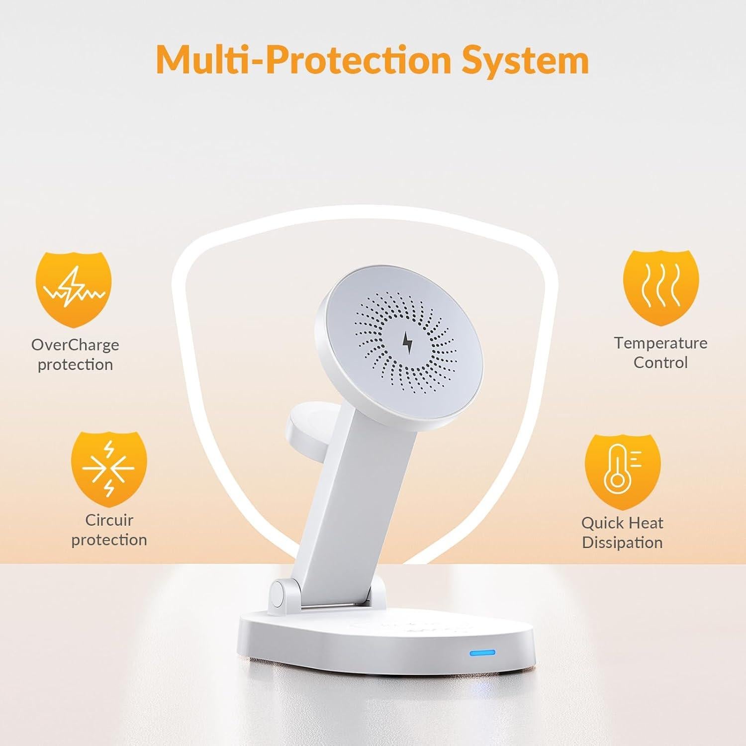 Estación de Carga Inalámbrica 3 en 1 iDsonix 18W Ajustable