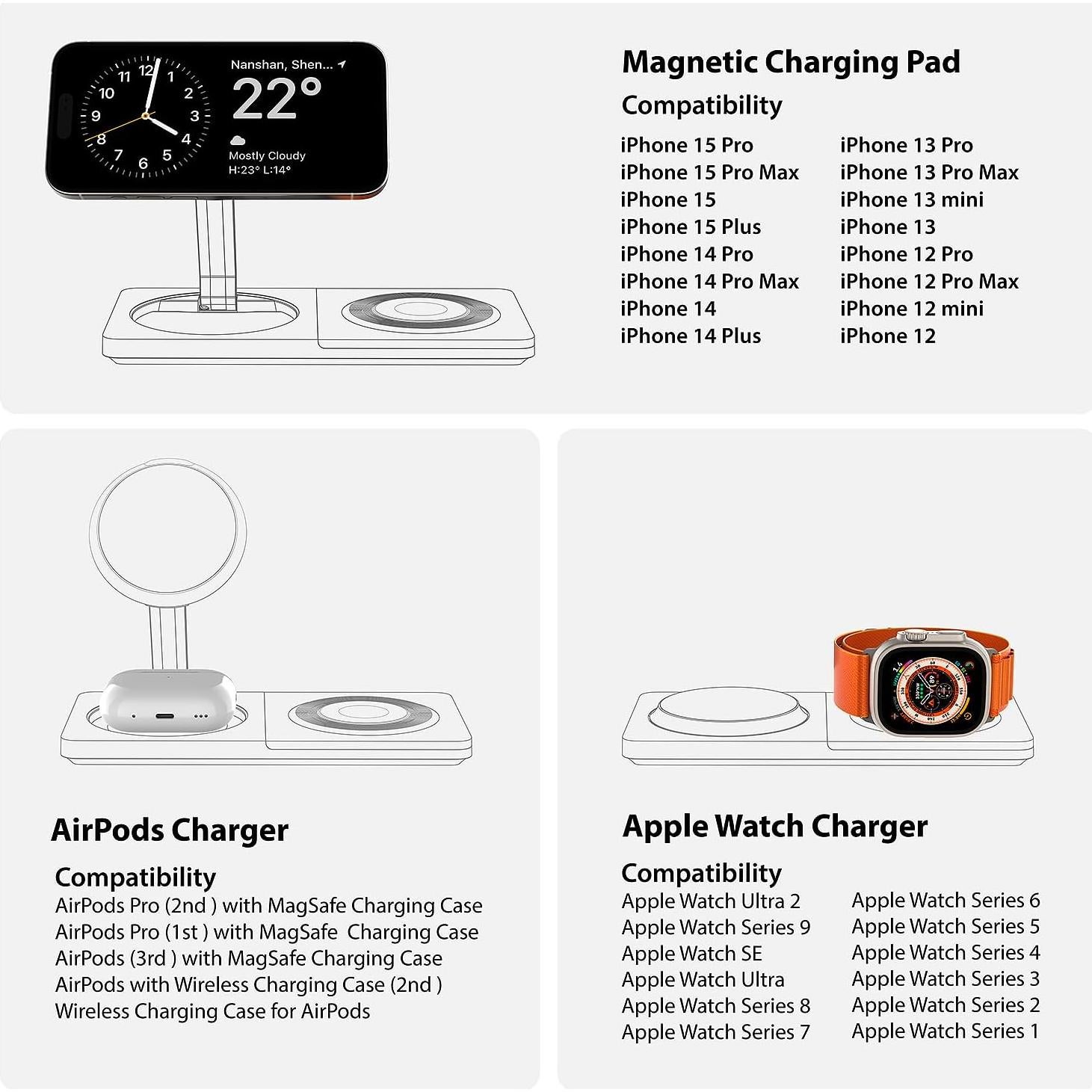 Estación de Carga 3 en 1 PETINO SAMBA PAD ULTRA Plata