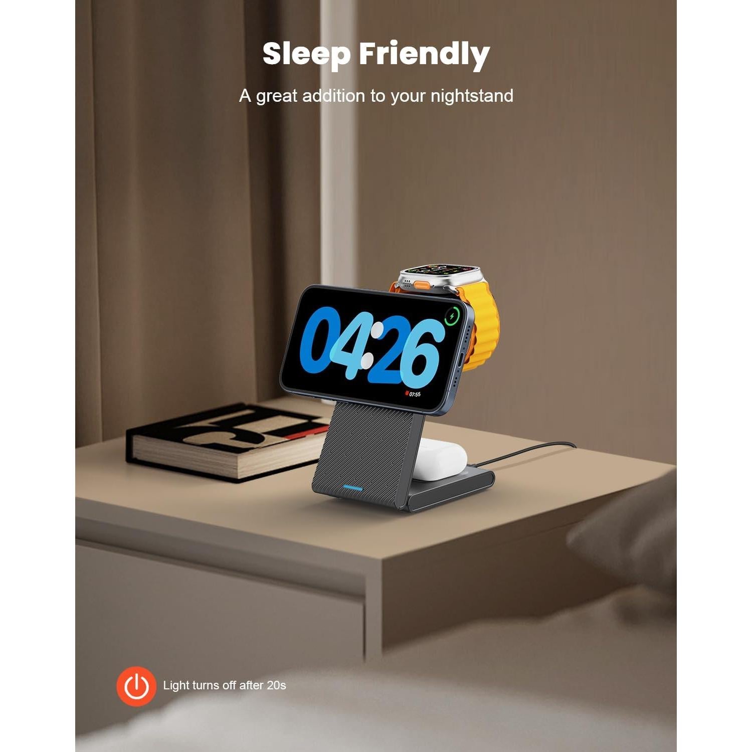 Estación de Carga Inalámbrica 3 en 1 GEEKERA para Apple