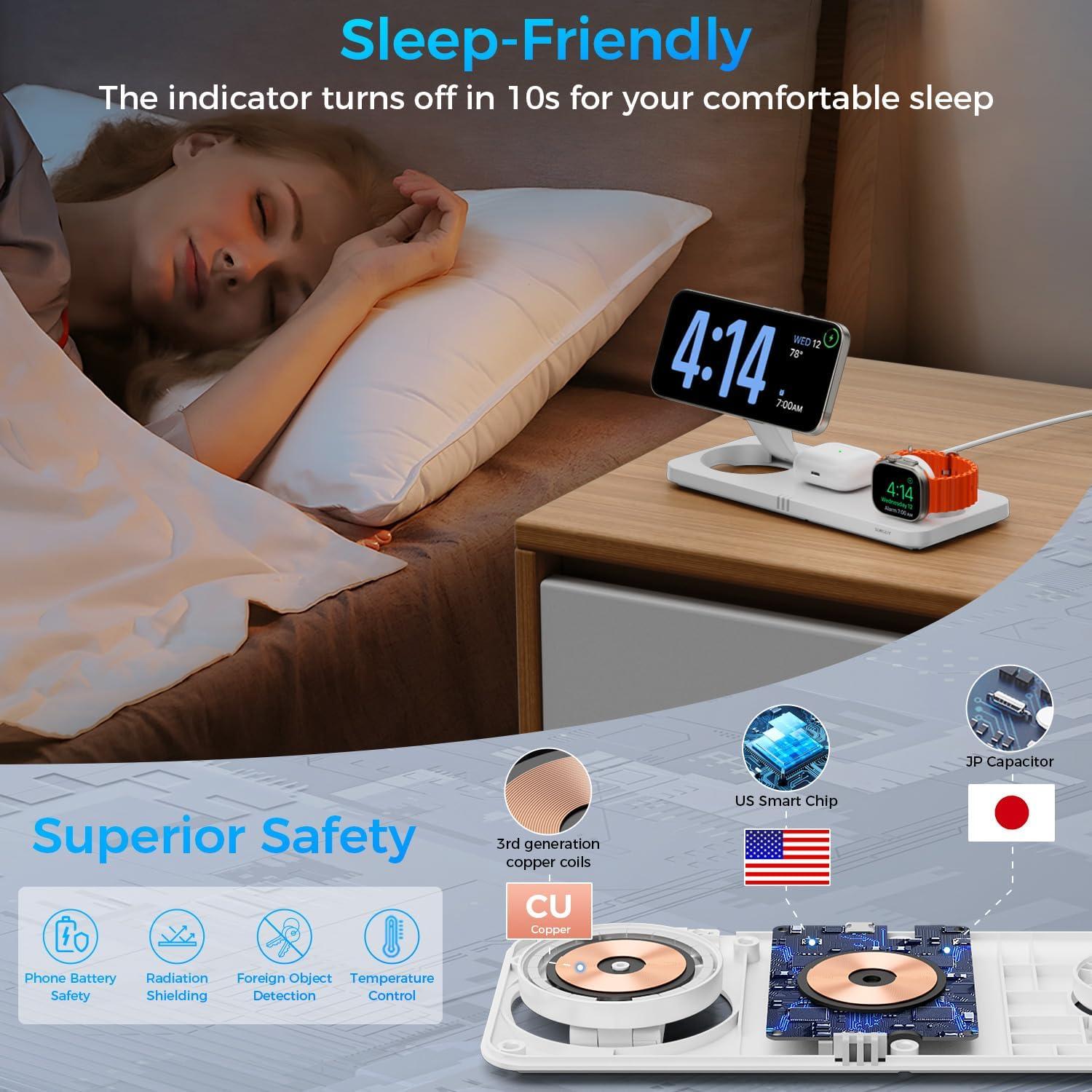 Estación de Carga Inalámbrica 3 en 1 Apple Blanco - iPhone, iWatch, AirPods