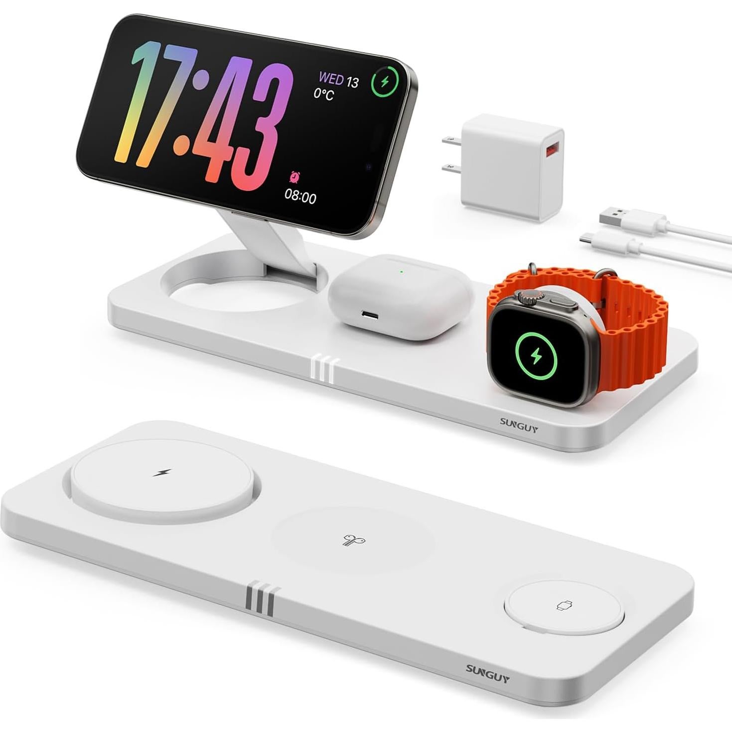 Estación de Carga Inalámbrica 3 en 1 Apple Blanco - iPhone, iWatch, AirPods