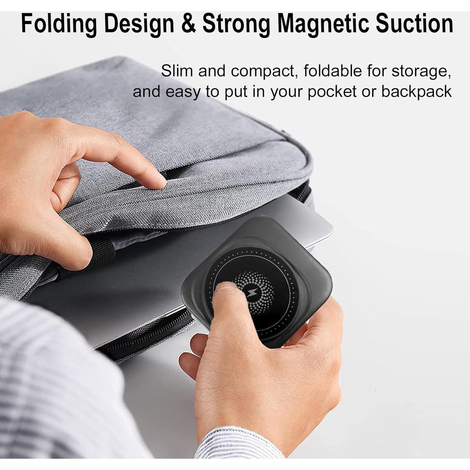 Estación de Carga Inalámbrica 3 en 1 EFAITHFIX Plegable Negro