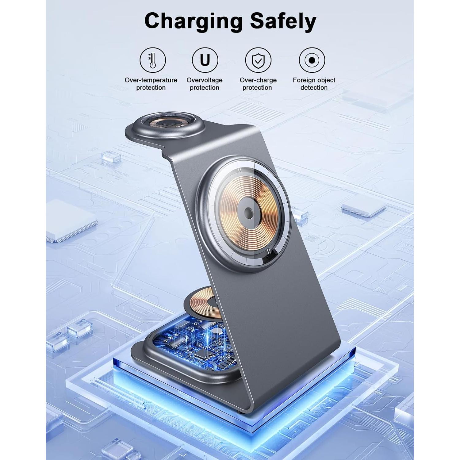 Estación de Carga Inalámbrica 3 en 1 ZnnYoo para Apple