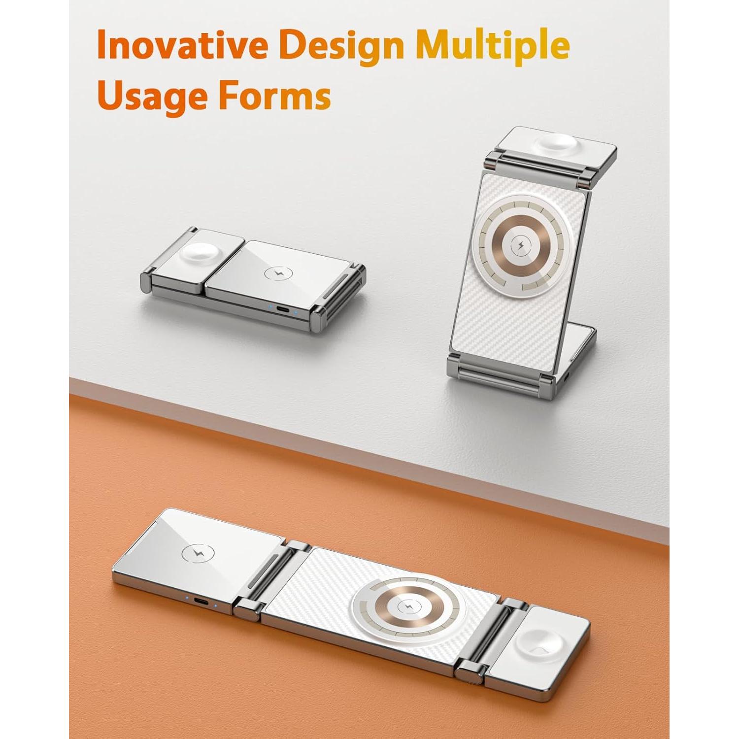 Estación de Carga Inalámbrica 3 en 1 REOKILY MagSafe Blanco