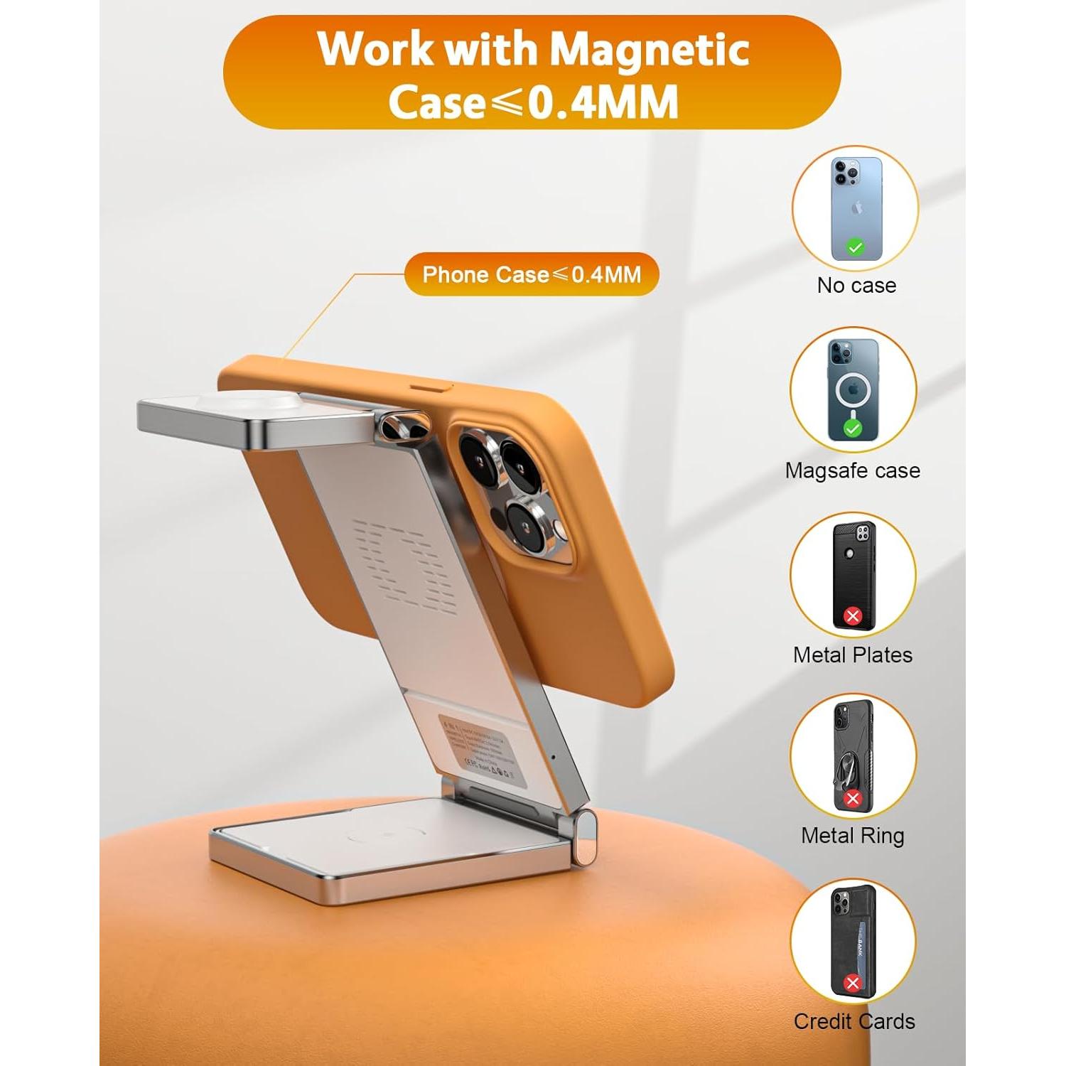 Estación de Carga Inalámbrica 3 en 1 REOKILY MagSafe Blanco