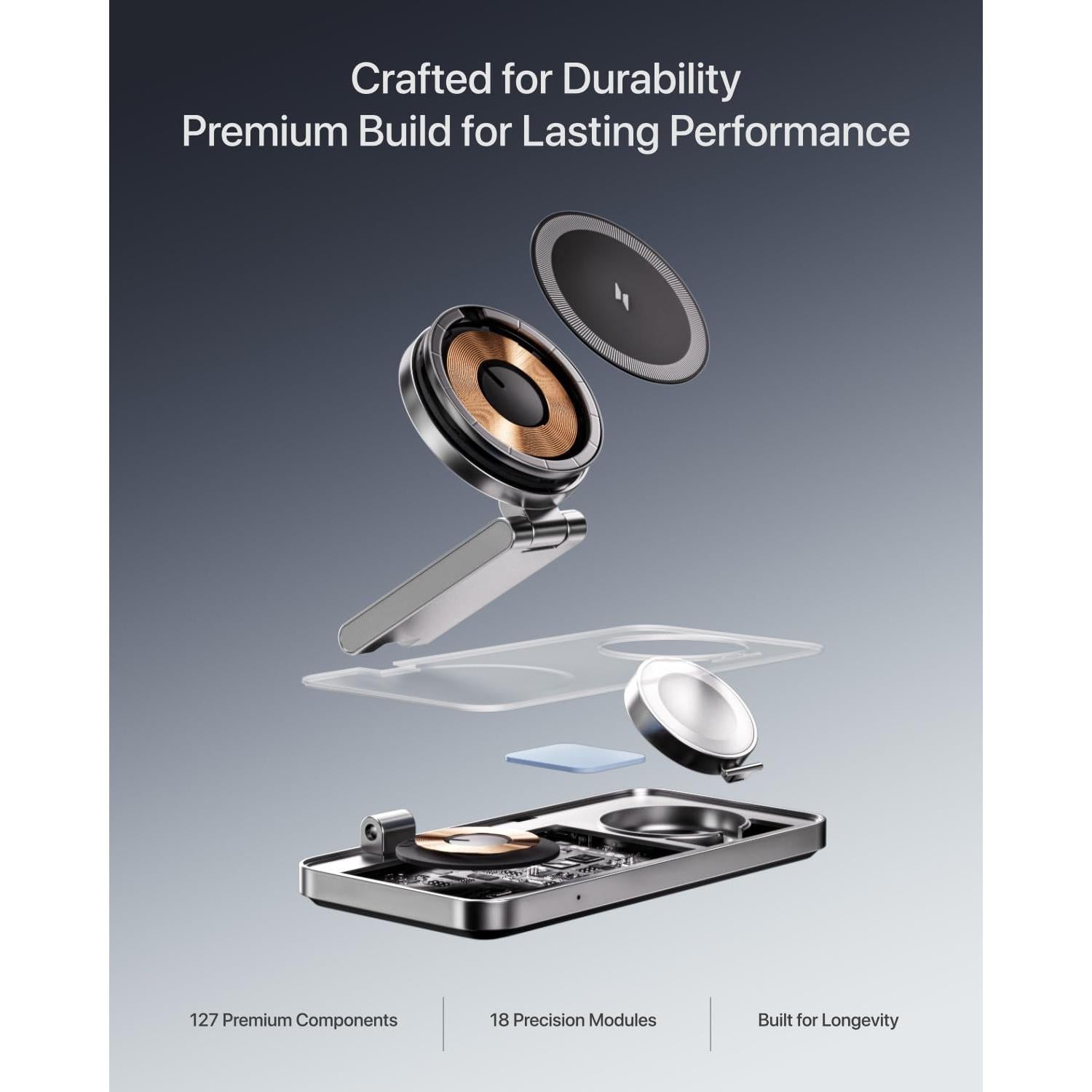 Estación de Carga Inalámbrica 3 en 1 Caxdon Qi2 Negro