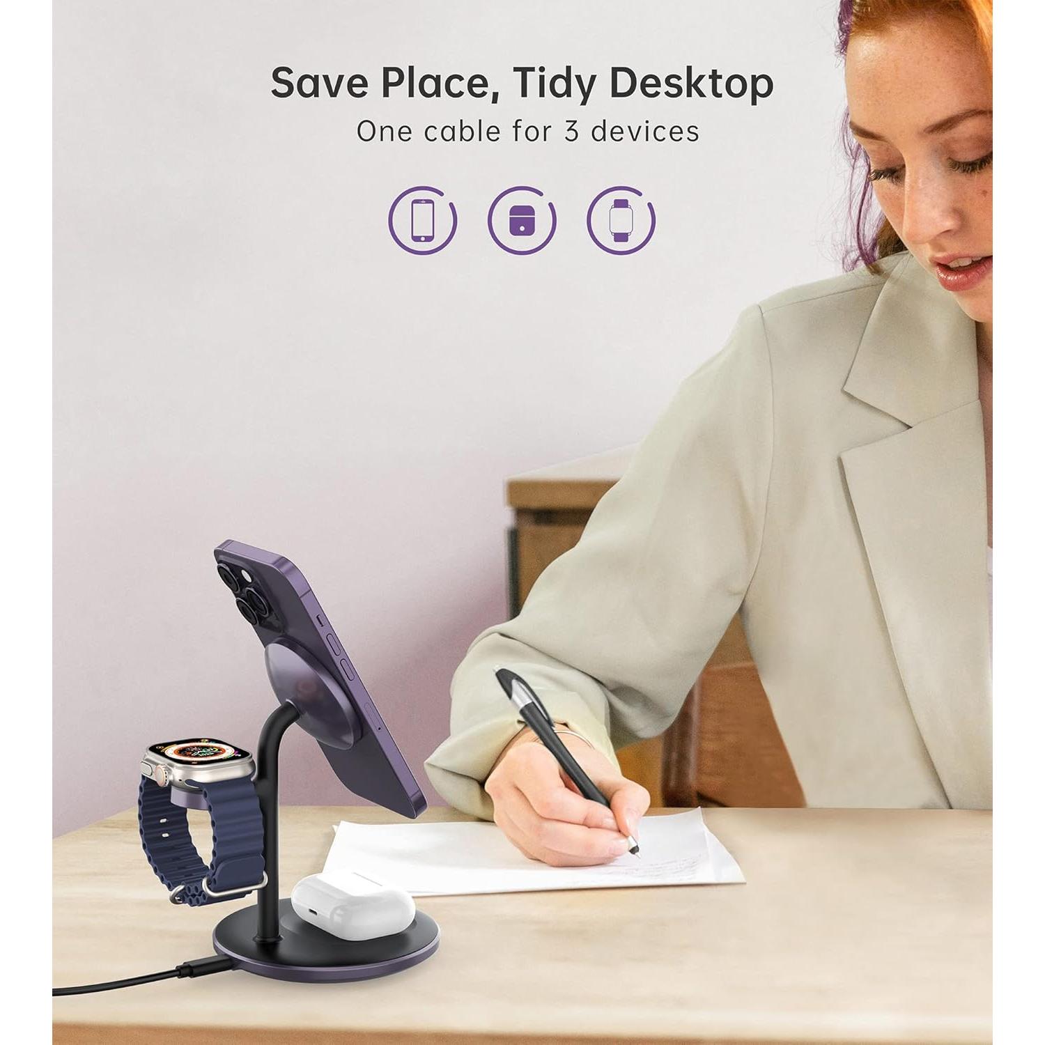 Estación de Carga Inalámbrica 3 en 1 XooFly Mag-Safe 15W