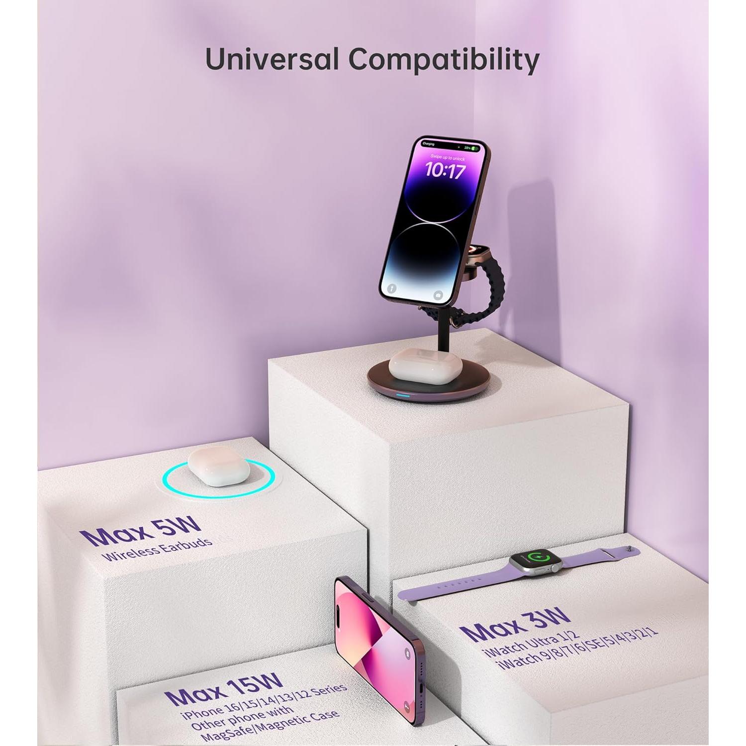 Estación de Carga Inalámbrica 3 en 1 XooFly Mag-Safe 15W