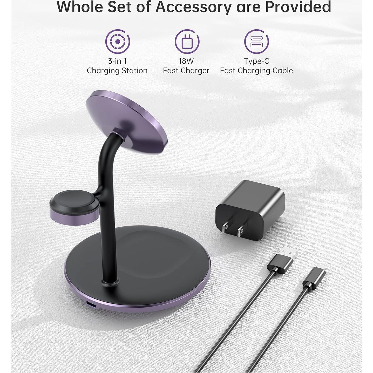 Estación de Carga Inalámbrica 3 en 1 XooFly Mag-Safe 15W