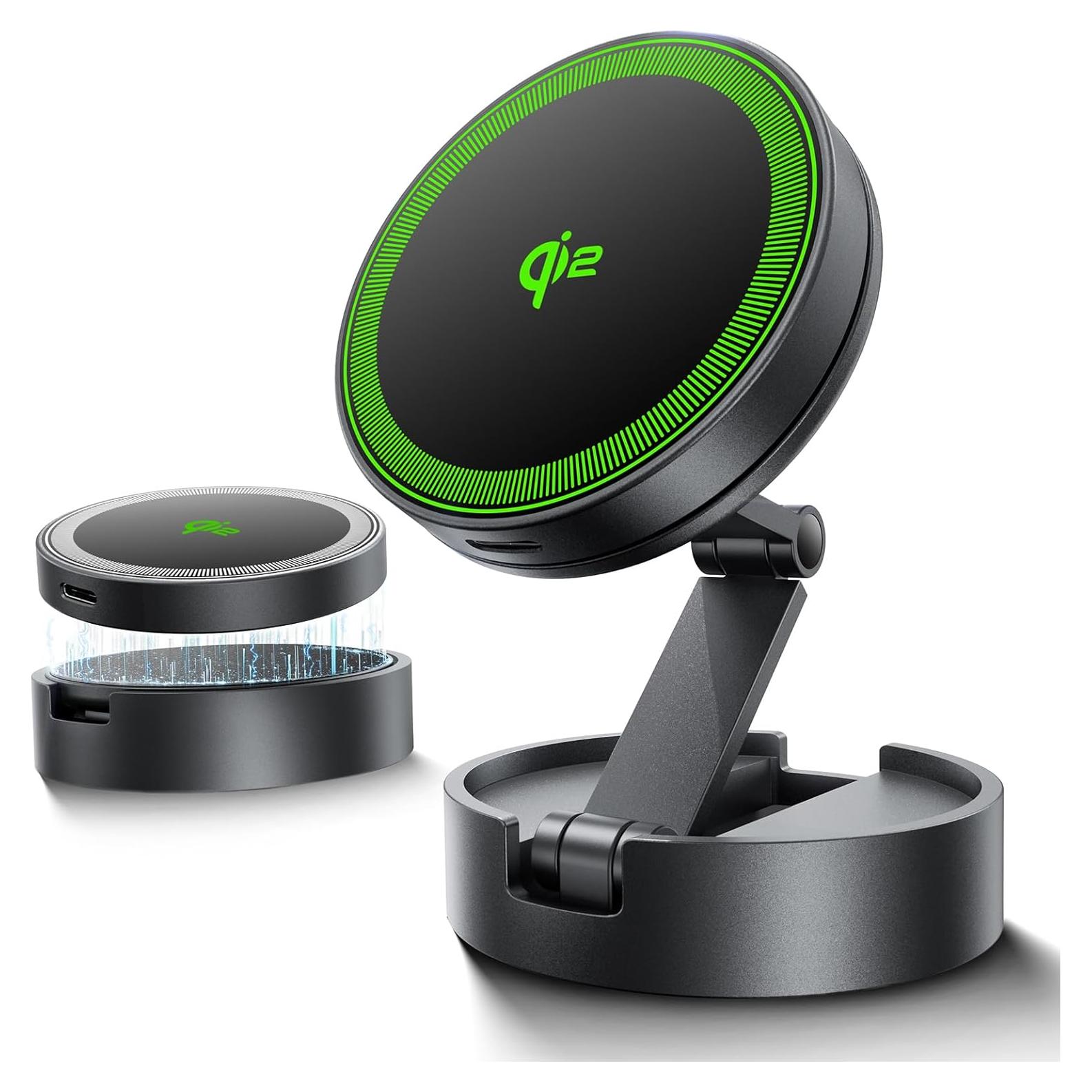 Soporte de Coche Magnético THREEKEY TZH101 Bronce con Carga Rápida Qi2