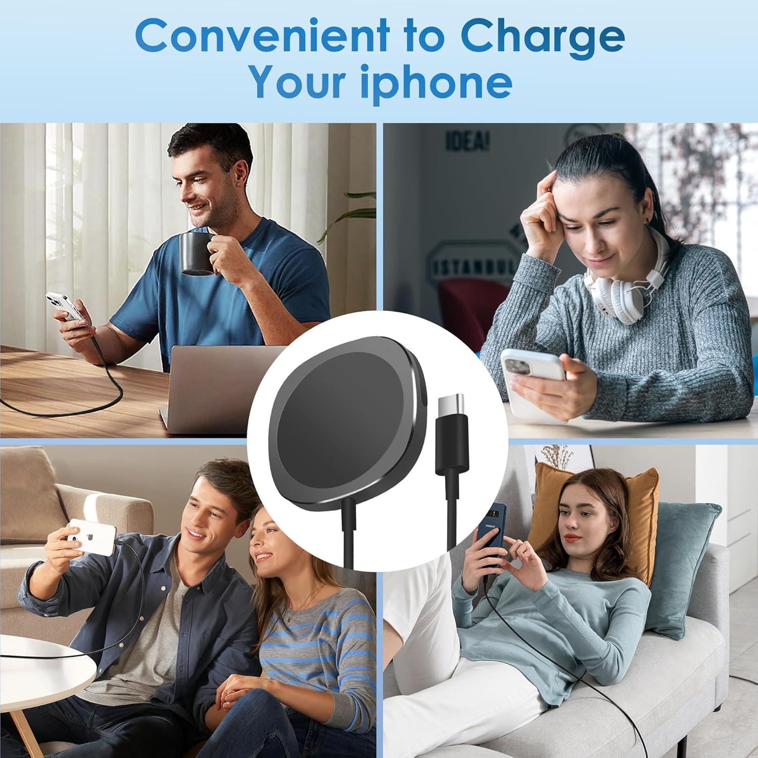 Cargador Inalámbrico Magnético 15W USB-C para iPhone 15/14/13/12