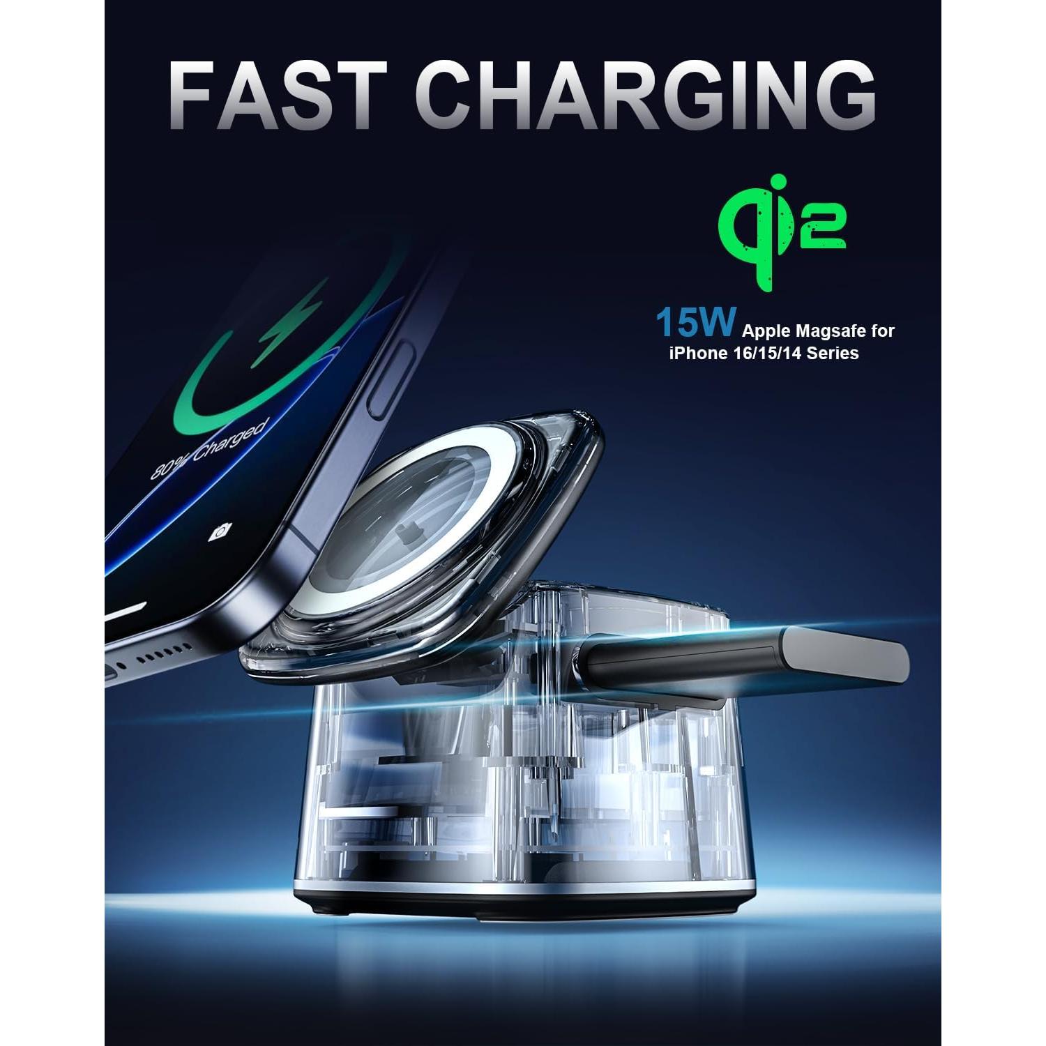 Estación de Carga 3 en 1 IYOFINE 15W para iPhone, Apple Watch y AirPods