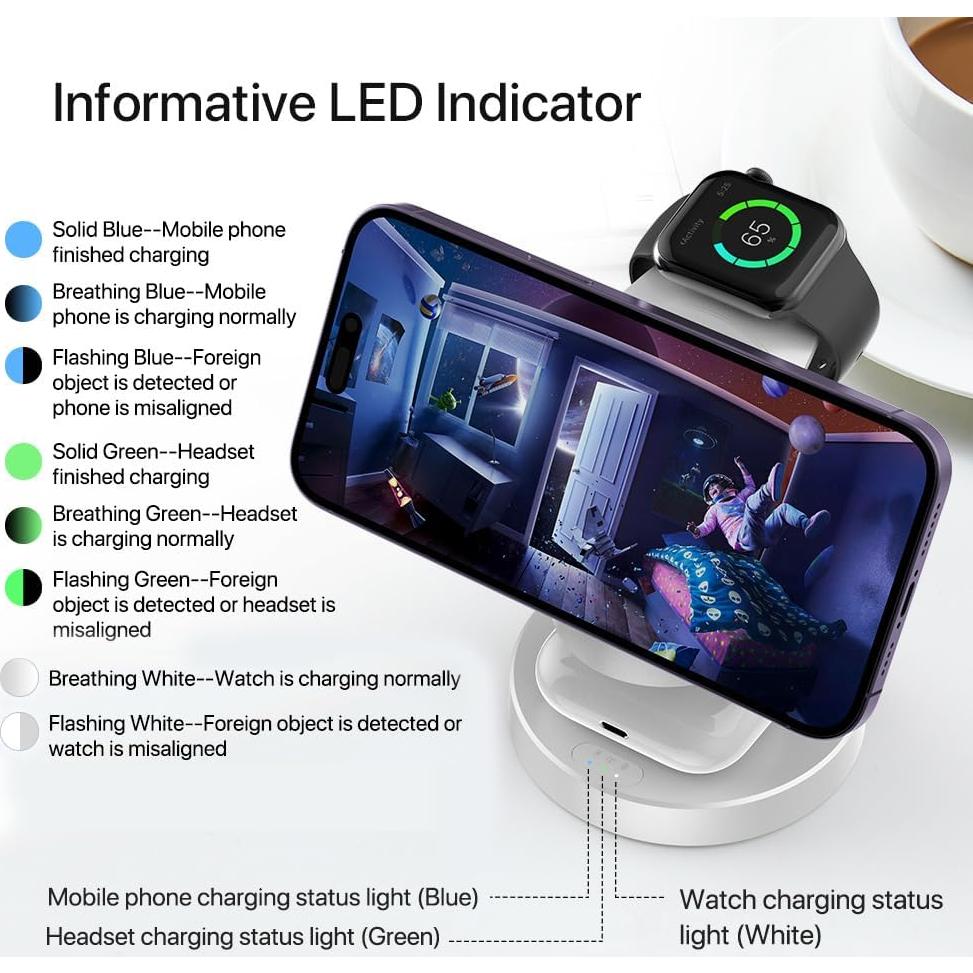 Estación de Carga Inalámbrica 3 en 1 XYH para Apple