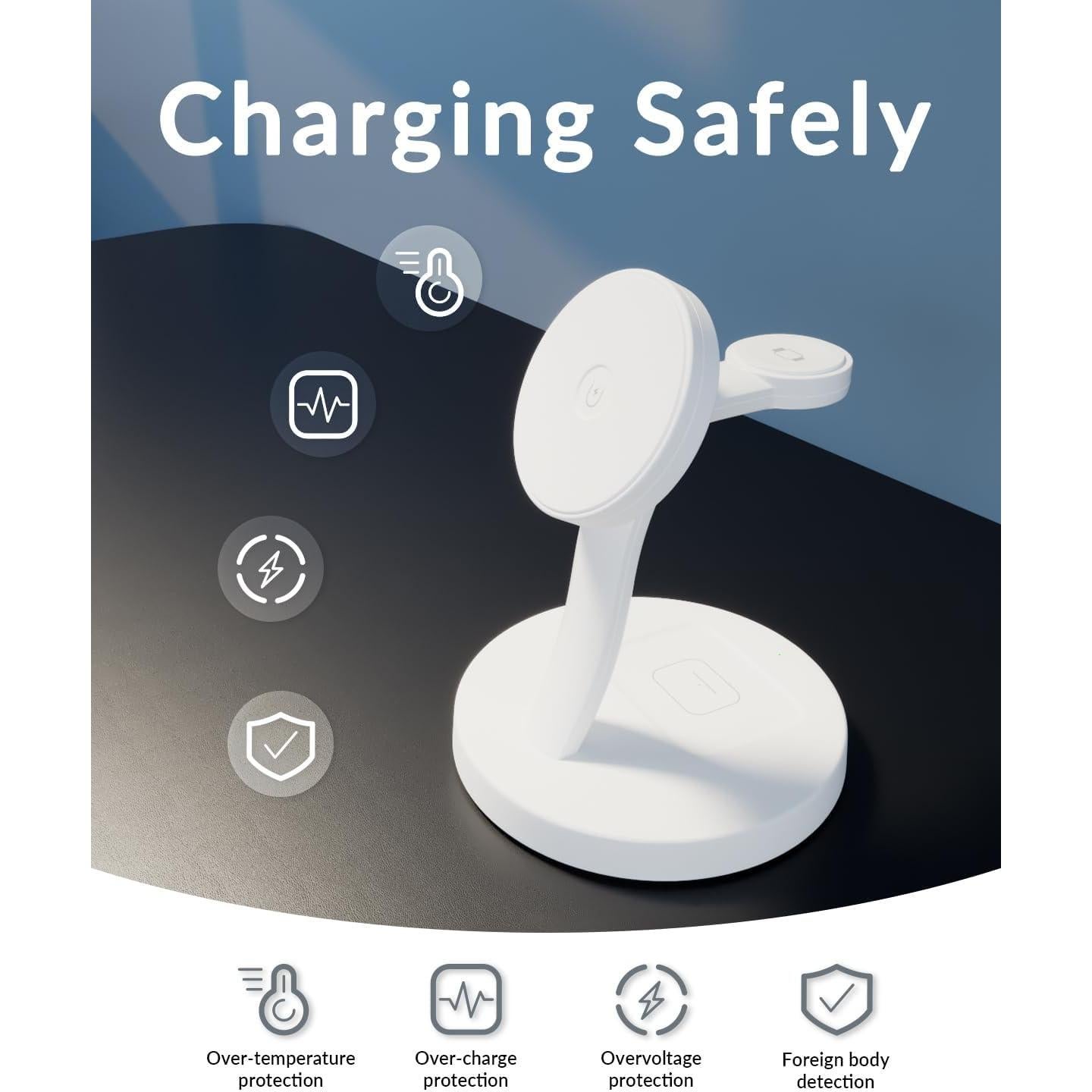 Cargador Inalámbrico 3 en 1 Matripop para iPhone 15/14/13/12