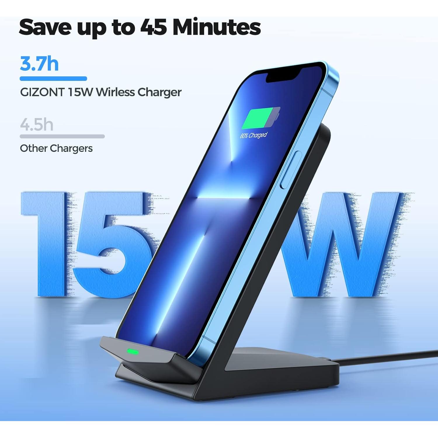 Cargador Inalámbrico Rápido 15W GIZNCHA - 2 Paquetes