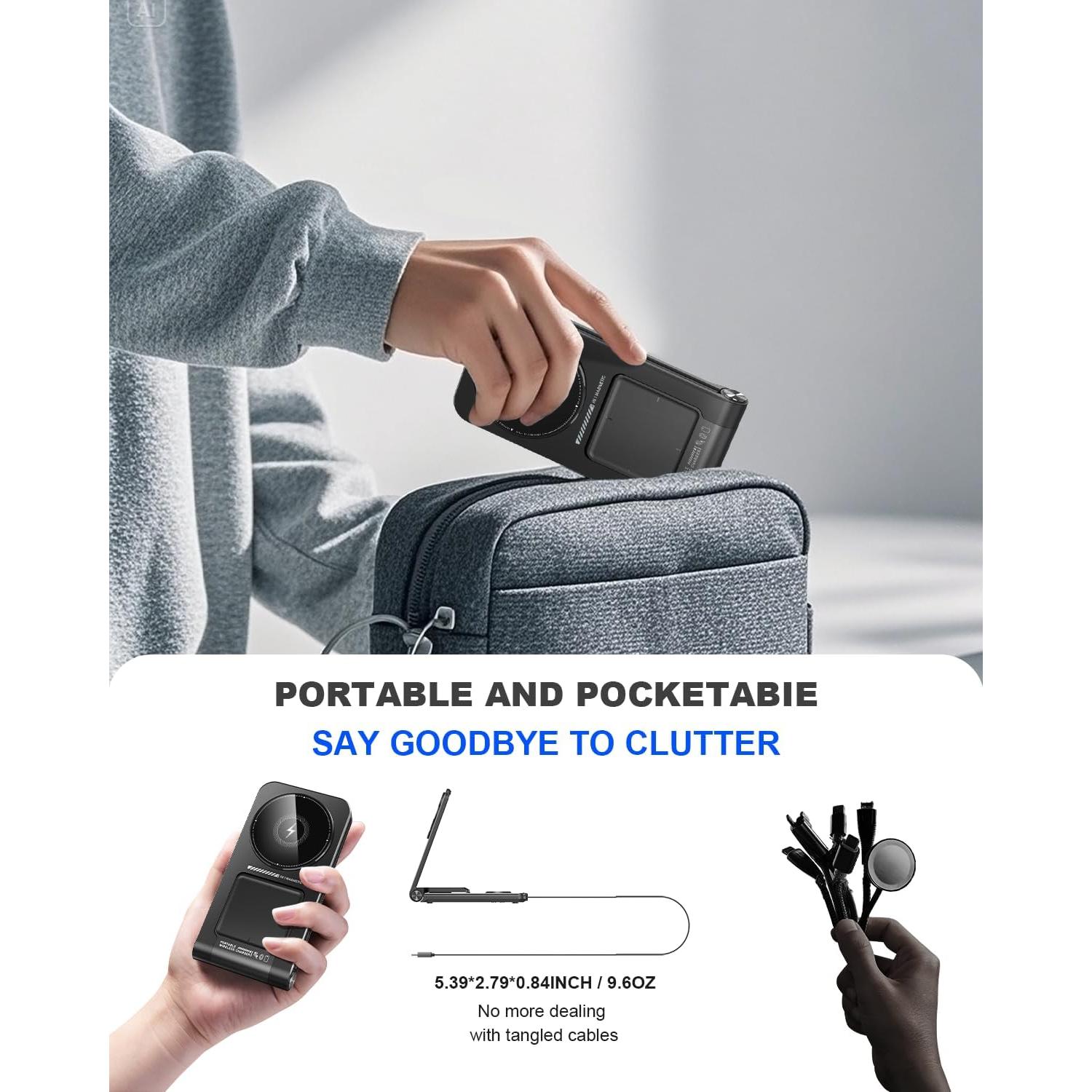 Cargador Inalámbrico 3 en 1 Magnético 15W para Apple