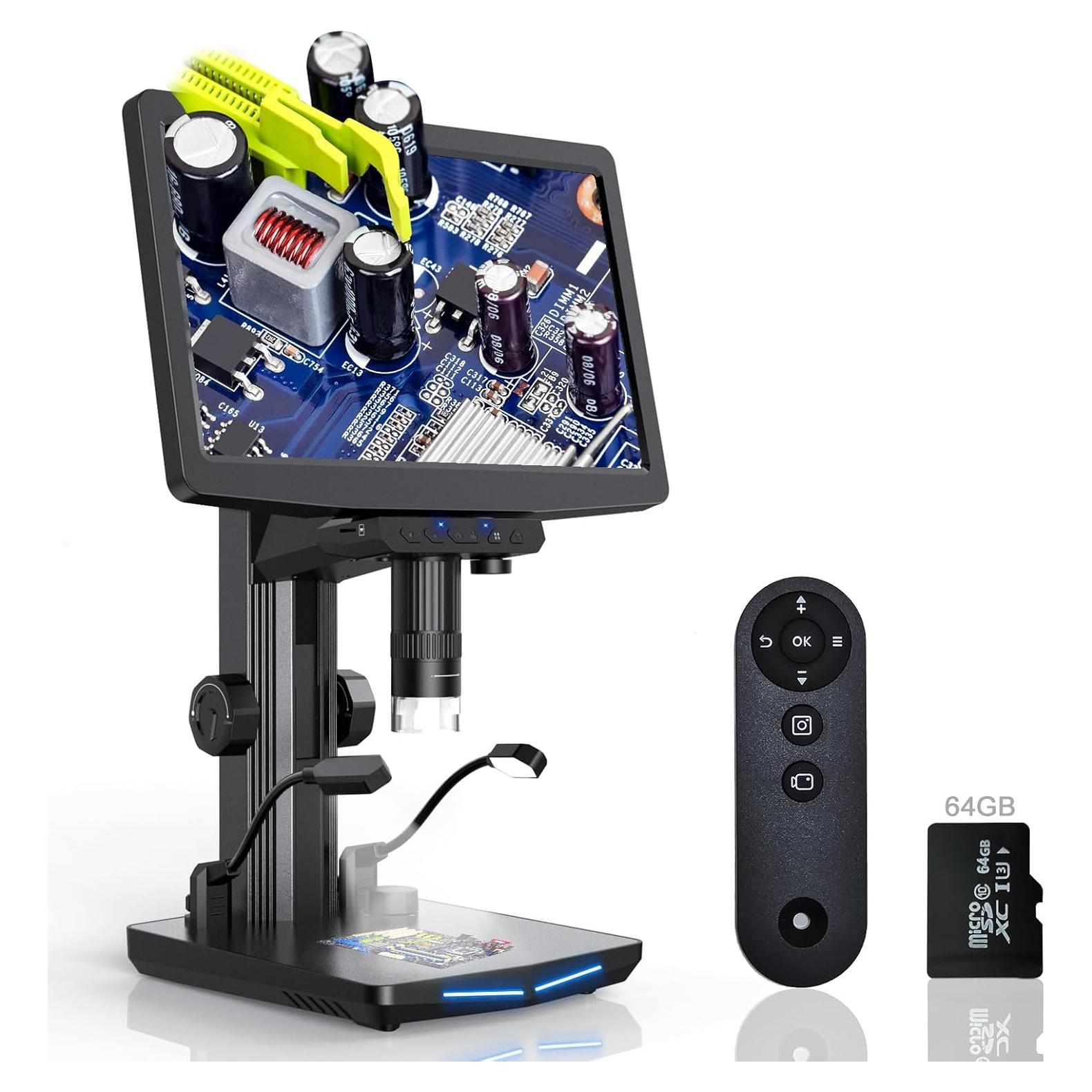 Microscopio Digital IMICHI 10" 1600X USB HDMI para Reparación