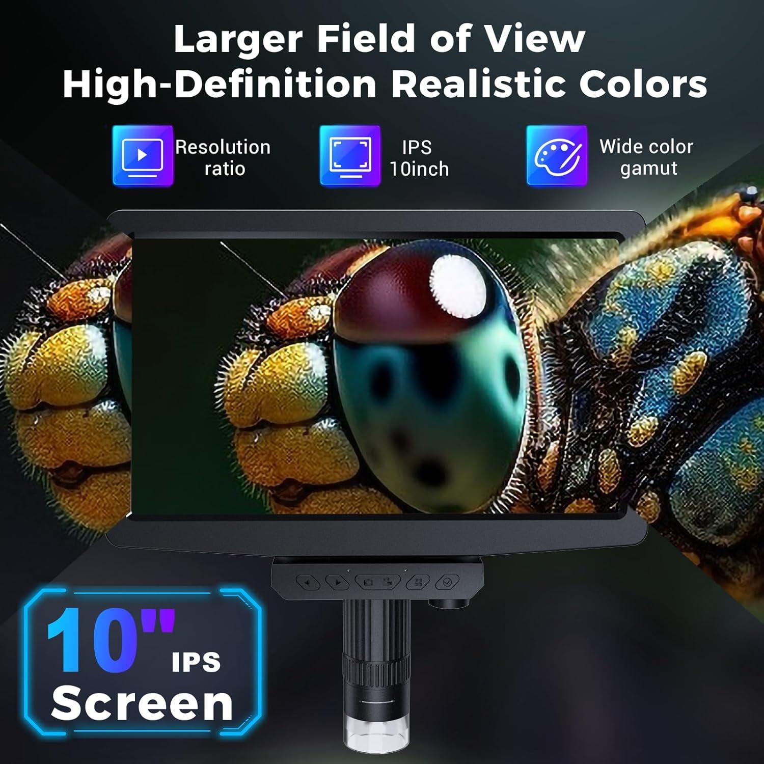 Microscopio Digital IMICHI 10" 1600X USB HDMI para Reparación