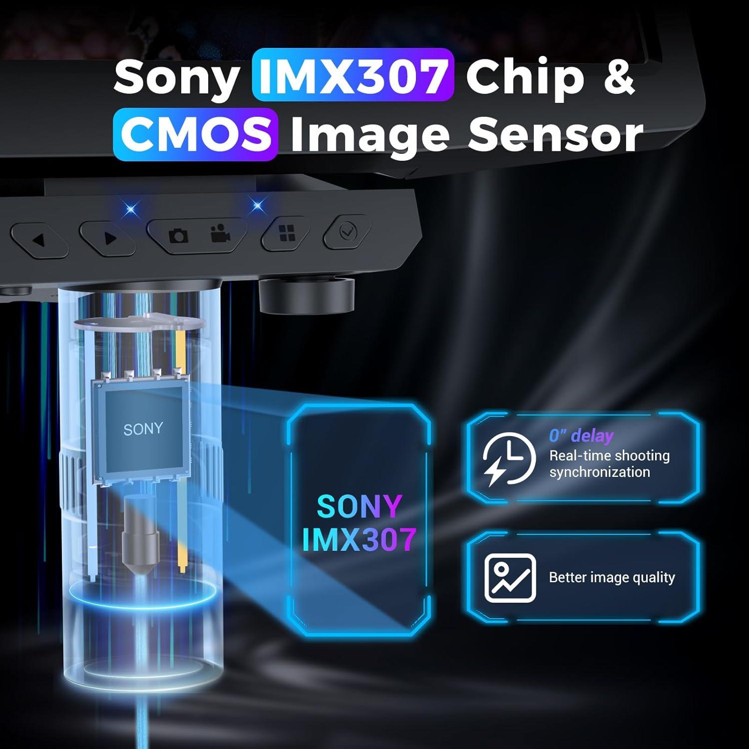 Microscopio Digital IMICHI 10" 1600X USB HDMI para Reparación