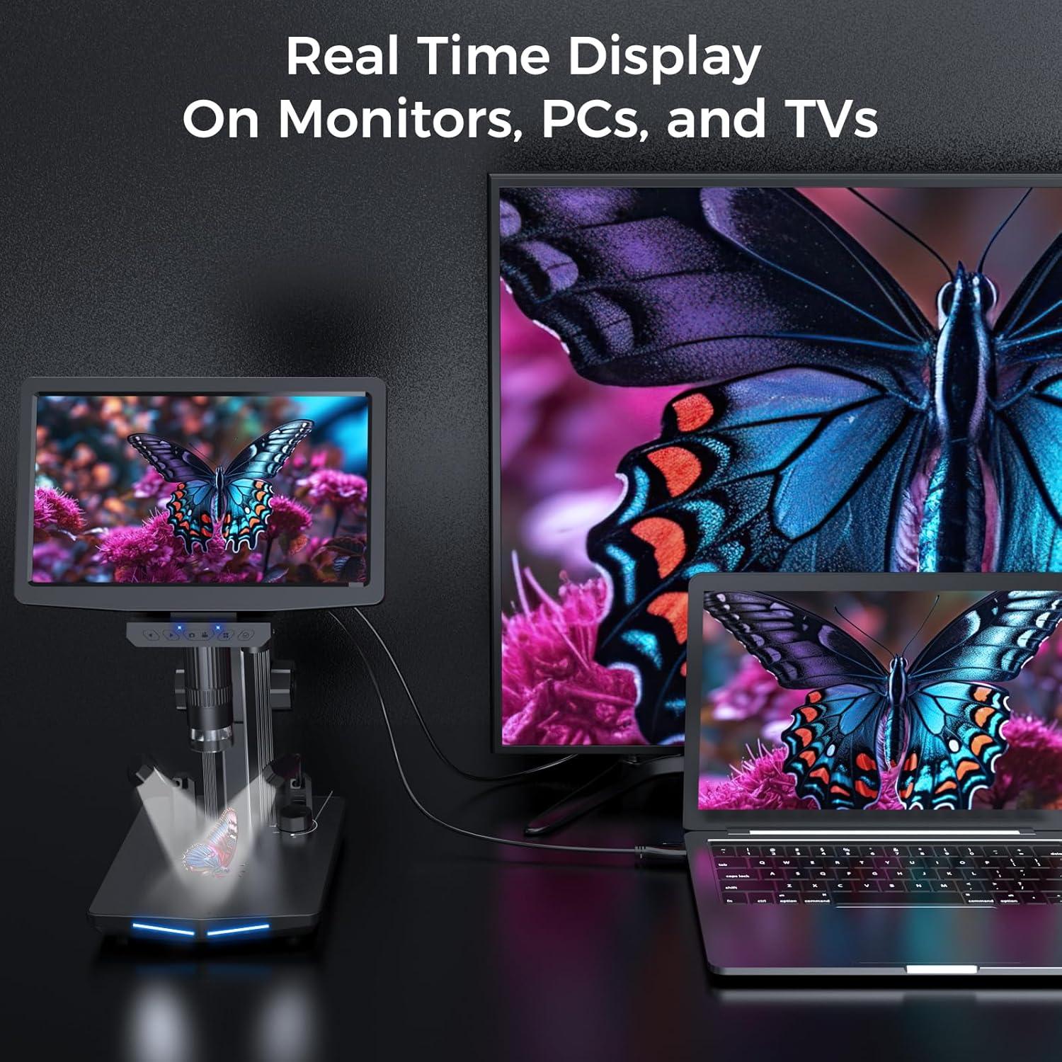 Microscopio Digital IMICHI 10" 1600X USB HDMI para Reparación