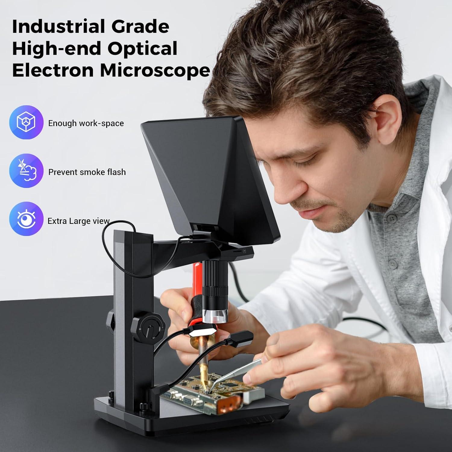 Microscopio Digital IMICHI 10" 1600X USB HDMI para Reparación