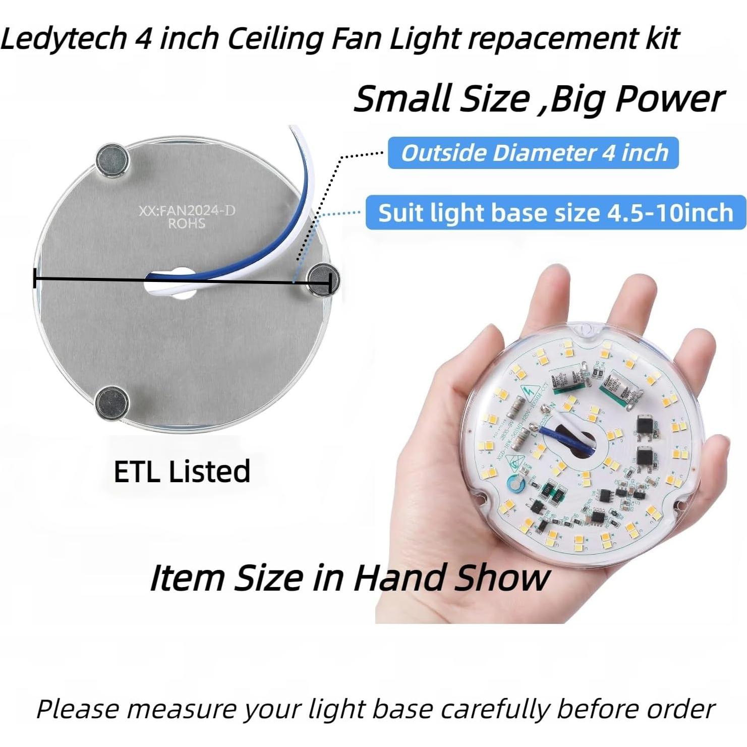 Kit Luz LED Retrofit 10cm Ledytech 18W Regulable 2200LM