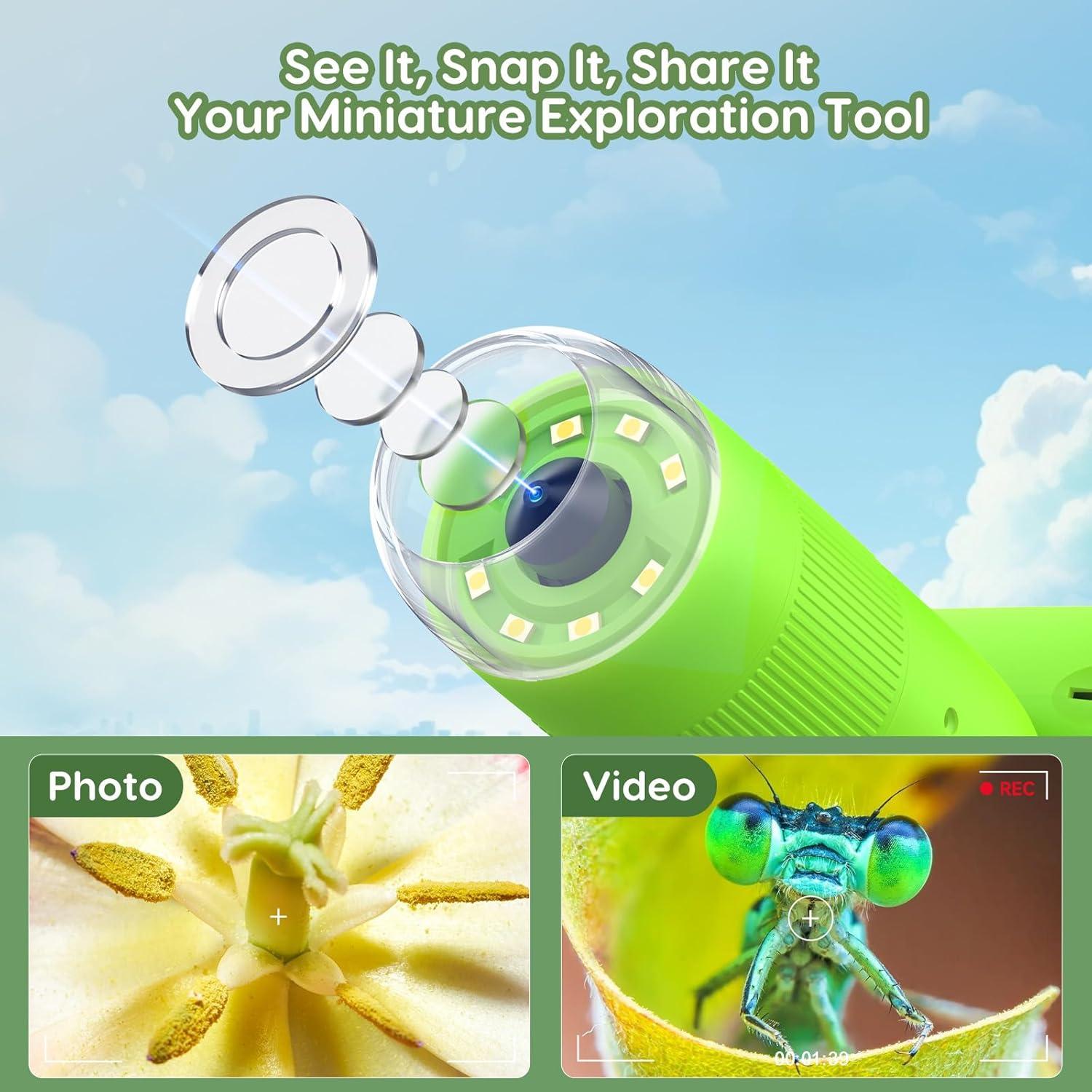 Microscopio Digital de Mano Hayve 16MP 1000X con Pantalla 2"