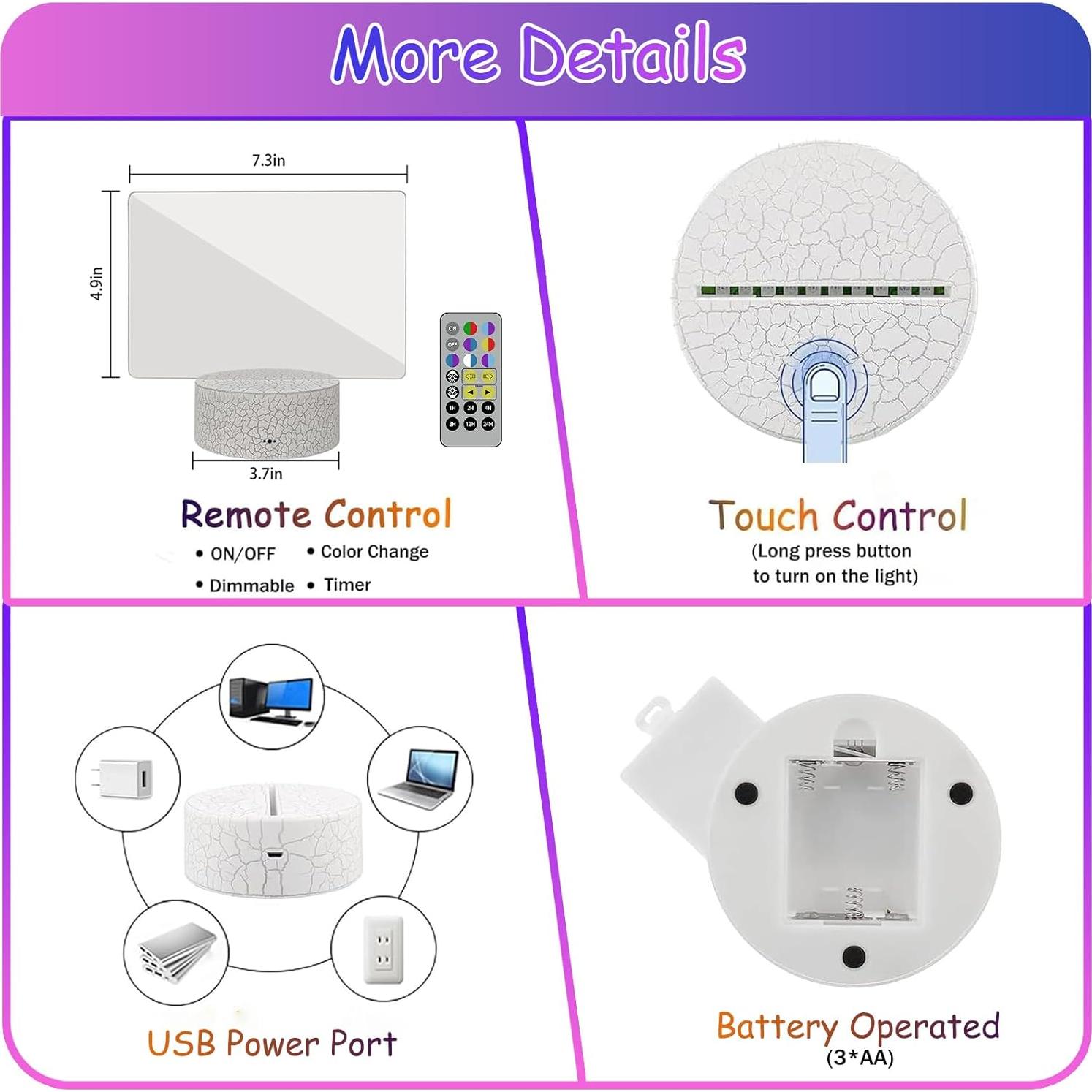 Tablero de Borrado en Seco Iluminado VEEKI 18.5x9.4cm