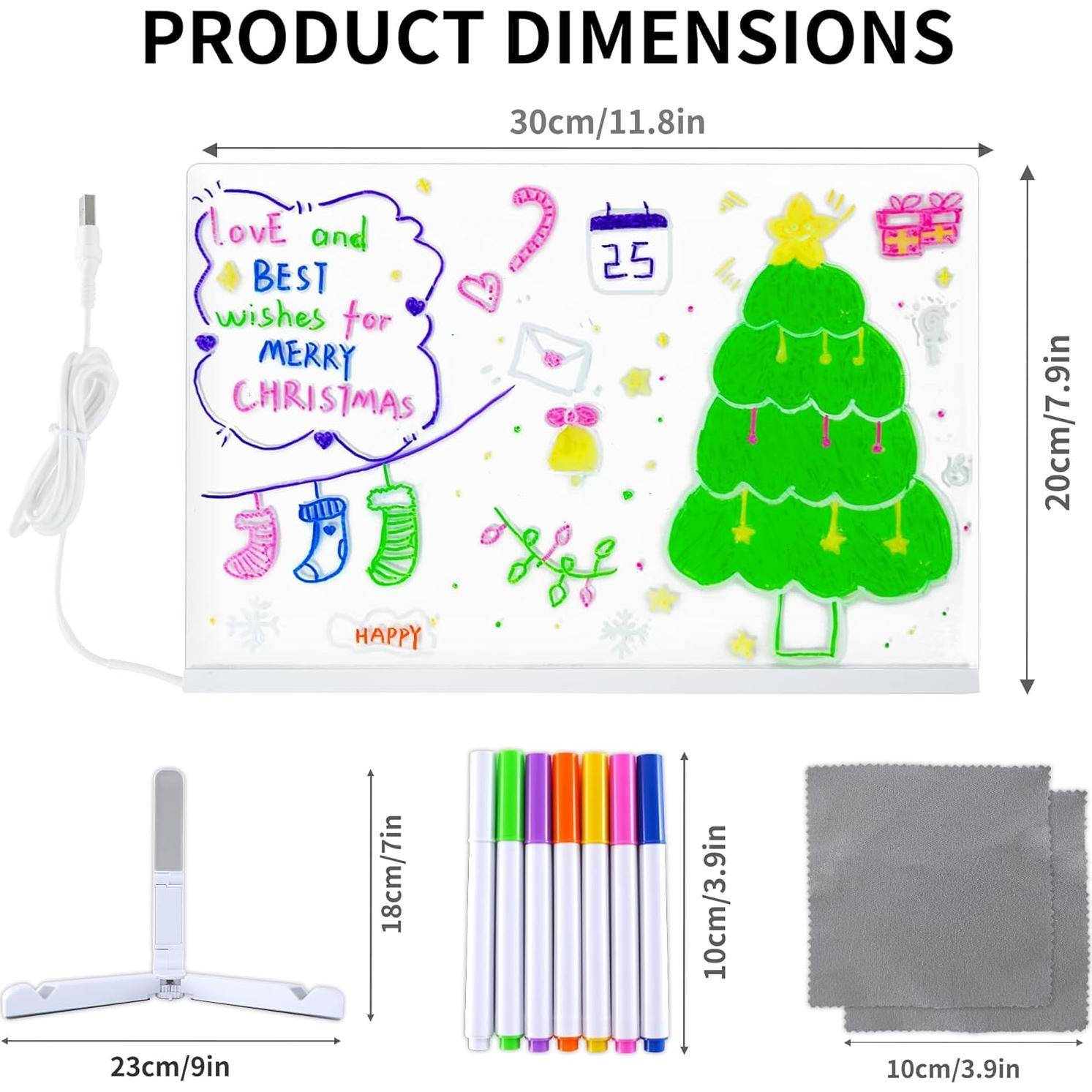 Tablero de Notas LED JBEIY 30x20 cm Acrílico Iluminado