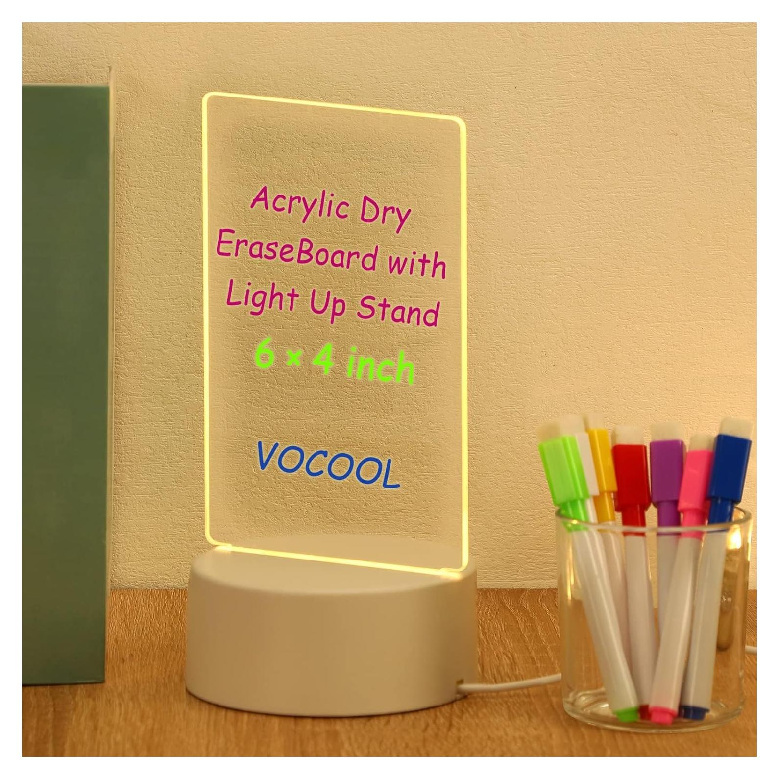 Tablero de Borrado en Seco VOCOOL LED 15.24x10.16cm Acrílico