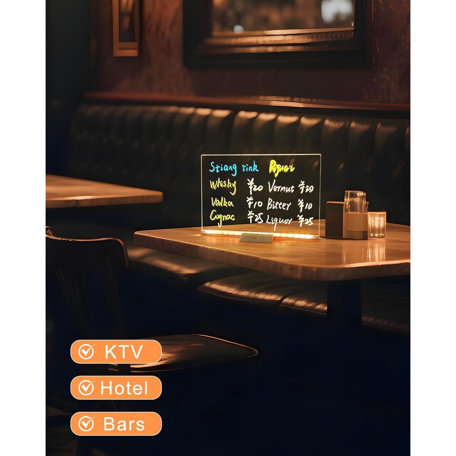 Tablero de Notas LED THINKKEEN 20x30cm Acrílico Multicolor