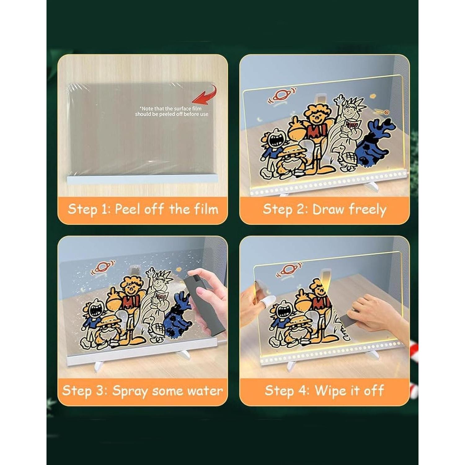 Tablero de Notas LED THINKKEEN 20x30cm Acrílico Multicolor