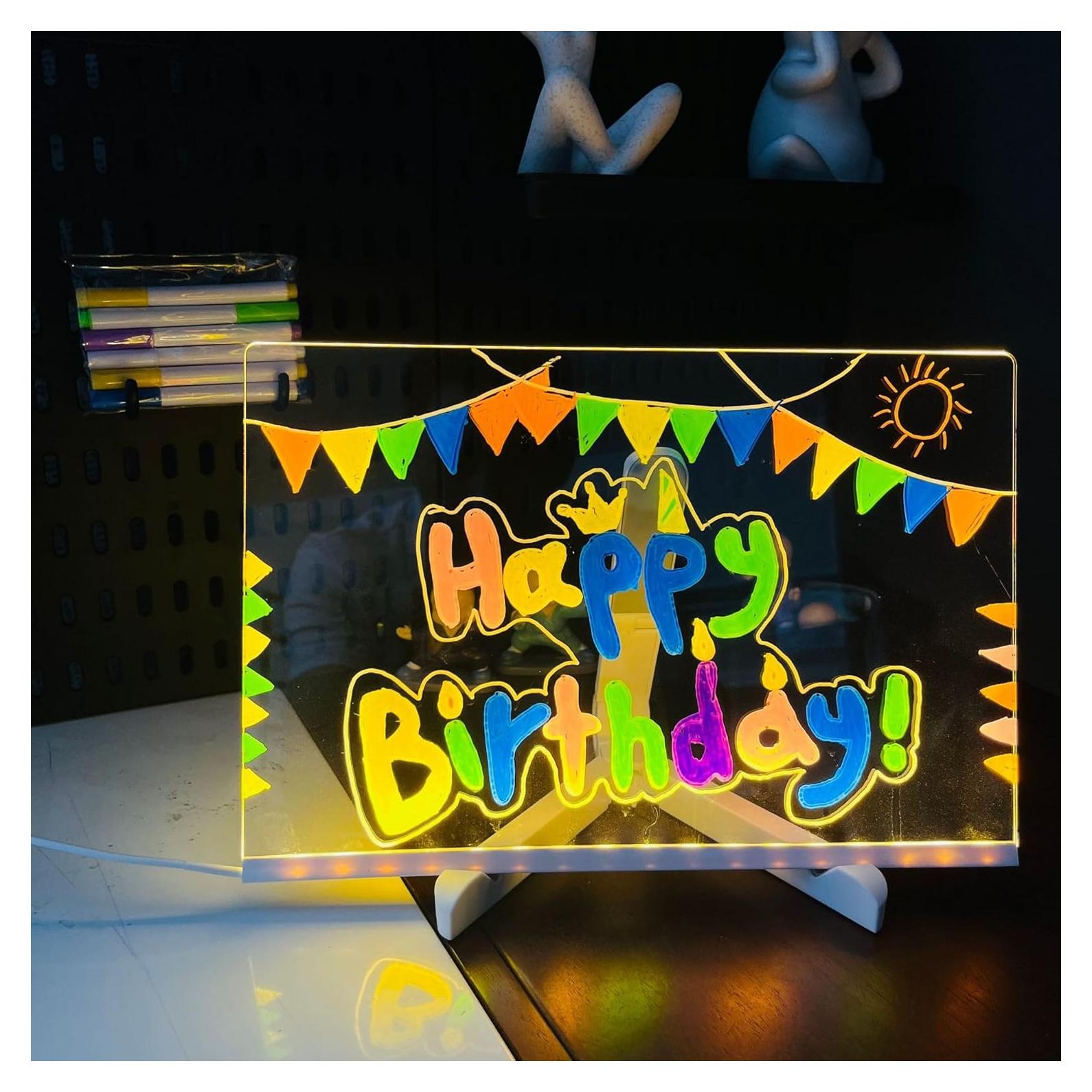 Tablero de Borrado en Seco LED Acrílico 30x20 cm Genérico