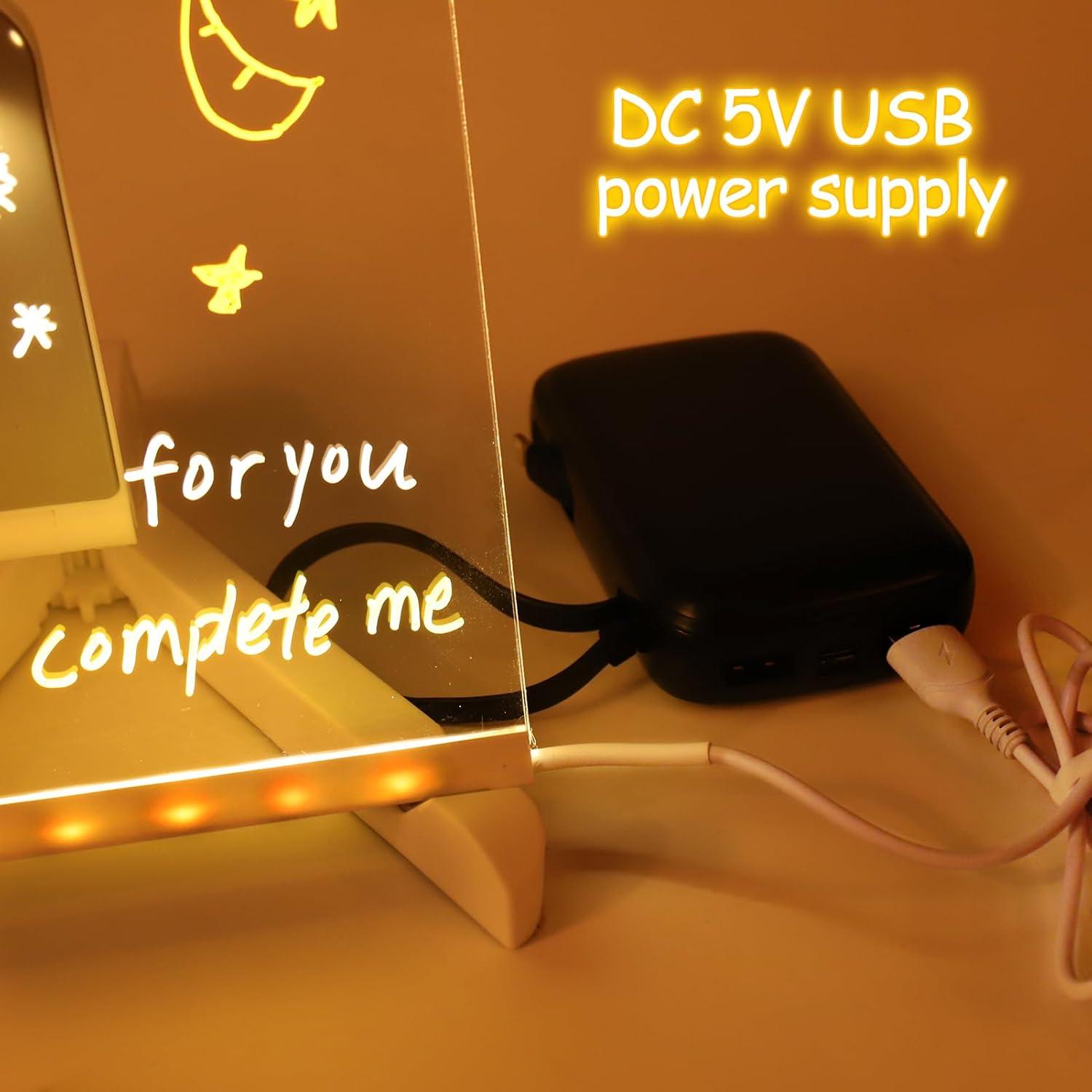 Tablero de Notas LED AIERSA 11.8x20.3 cm Acrílico para Niños