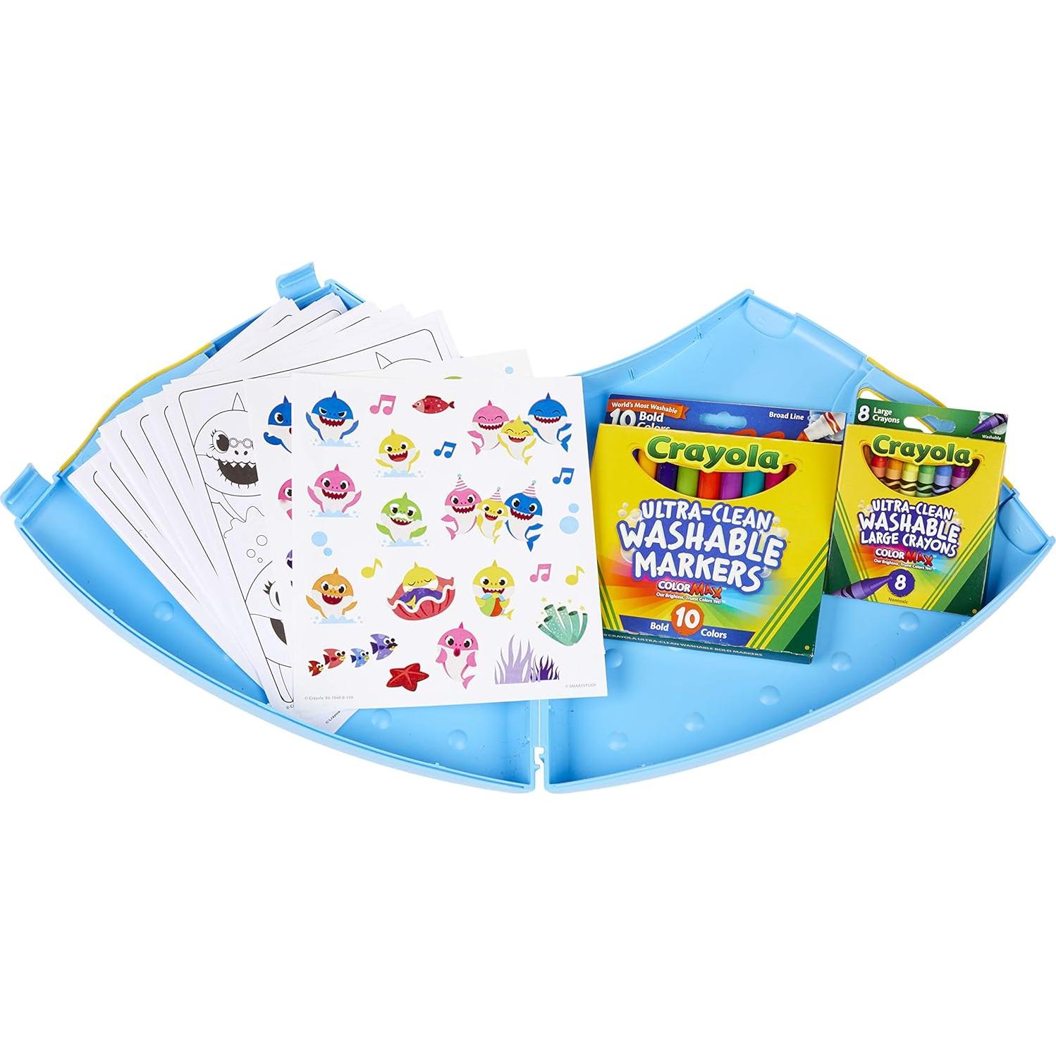Crayola Baby Shark Art Set, 50 Pieces, Gift for Kids, 3, 4, 5, 6, 7