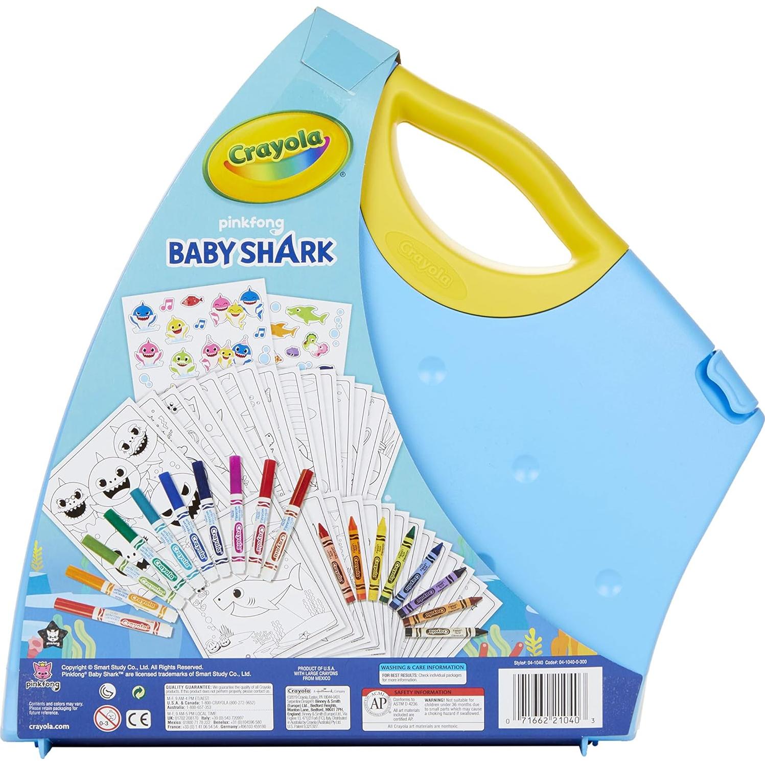 Crayola Baby Shark Art Set, 50 Pieces, Gift for Kids, 3, 4, 5, 6, 7