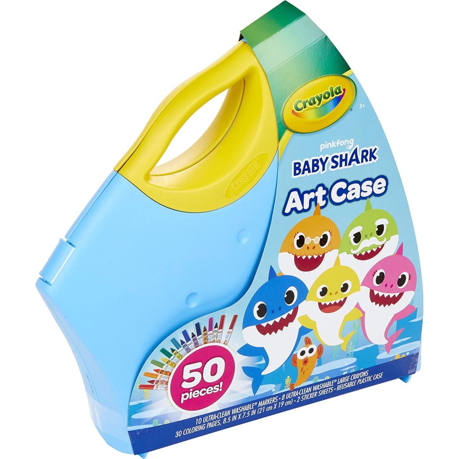 Crayola Baby Shark Art Set, 50 Pieces, Gift for Kids, 3, 4, 5, 6, 7