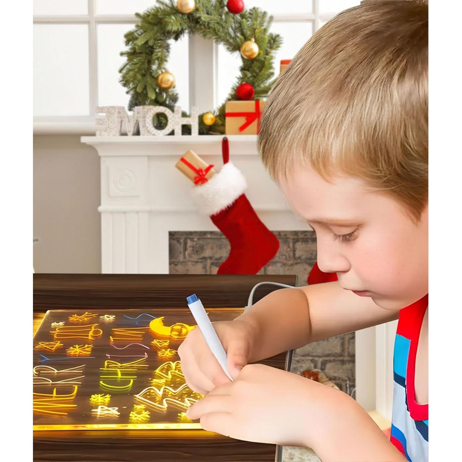 Tablero de Notas LED Acrílico Safoezy 30x20 cm con 7 Lápices