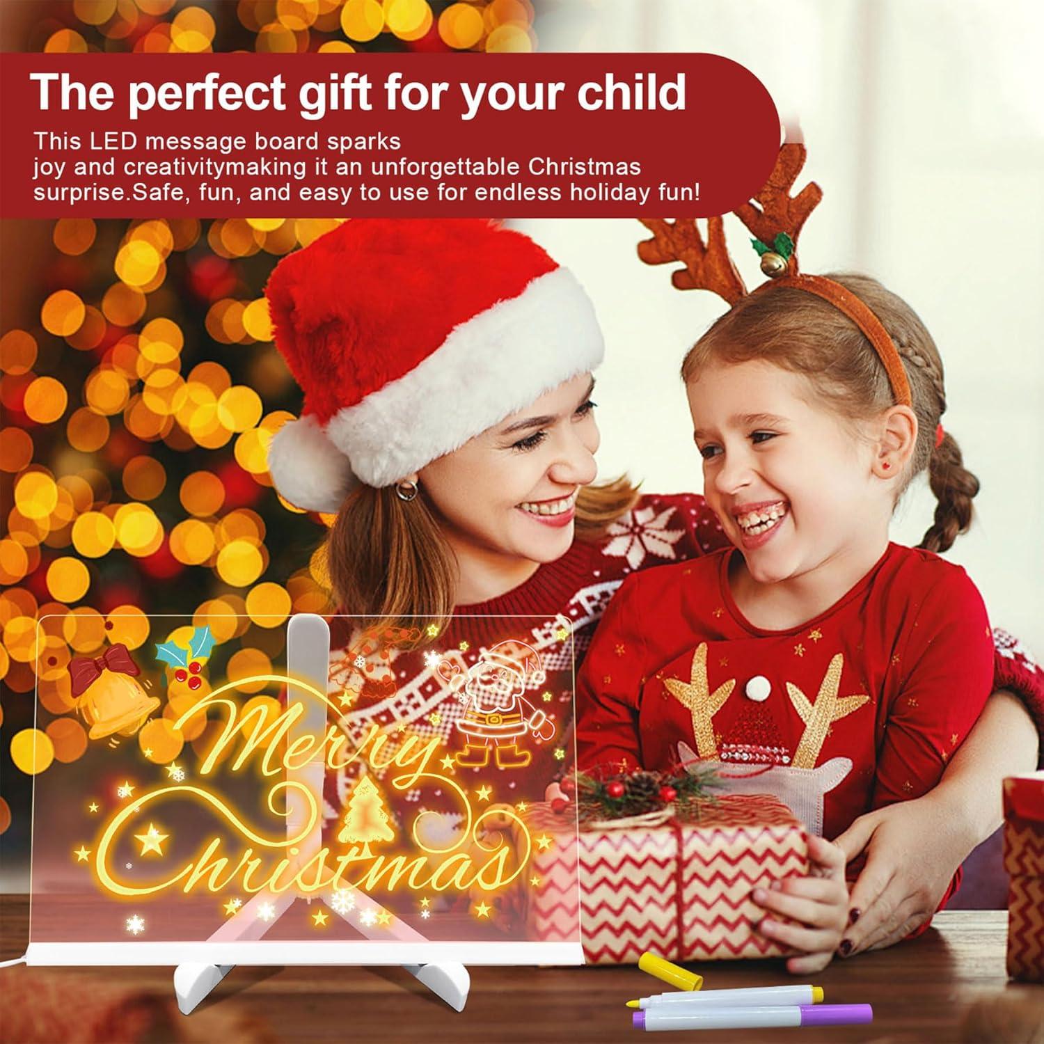 Tablero de Notas LED Acrílico Safoezy 30x20 cm con 7 Lápices