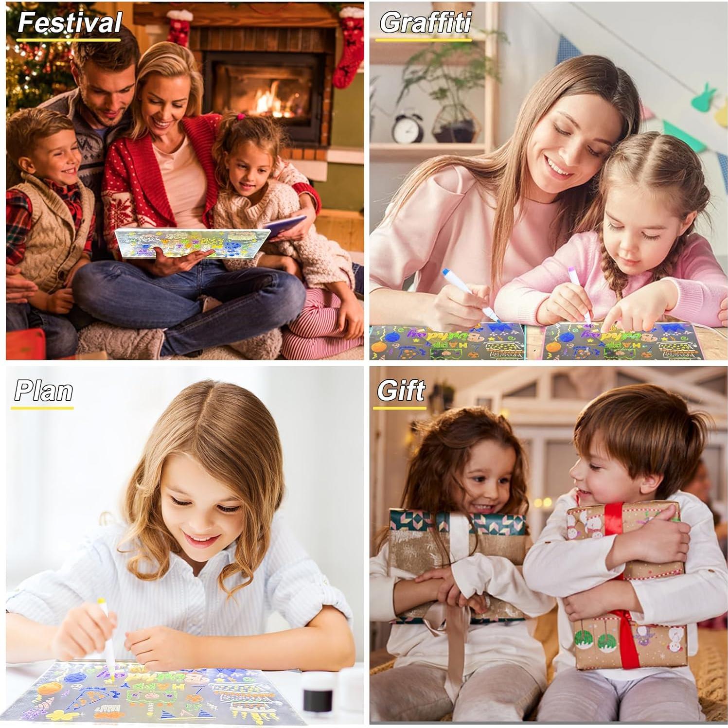 Tablero de Notas LED Ntrjtrss 30x20cm con 7 Marcadores