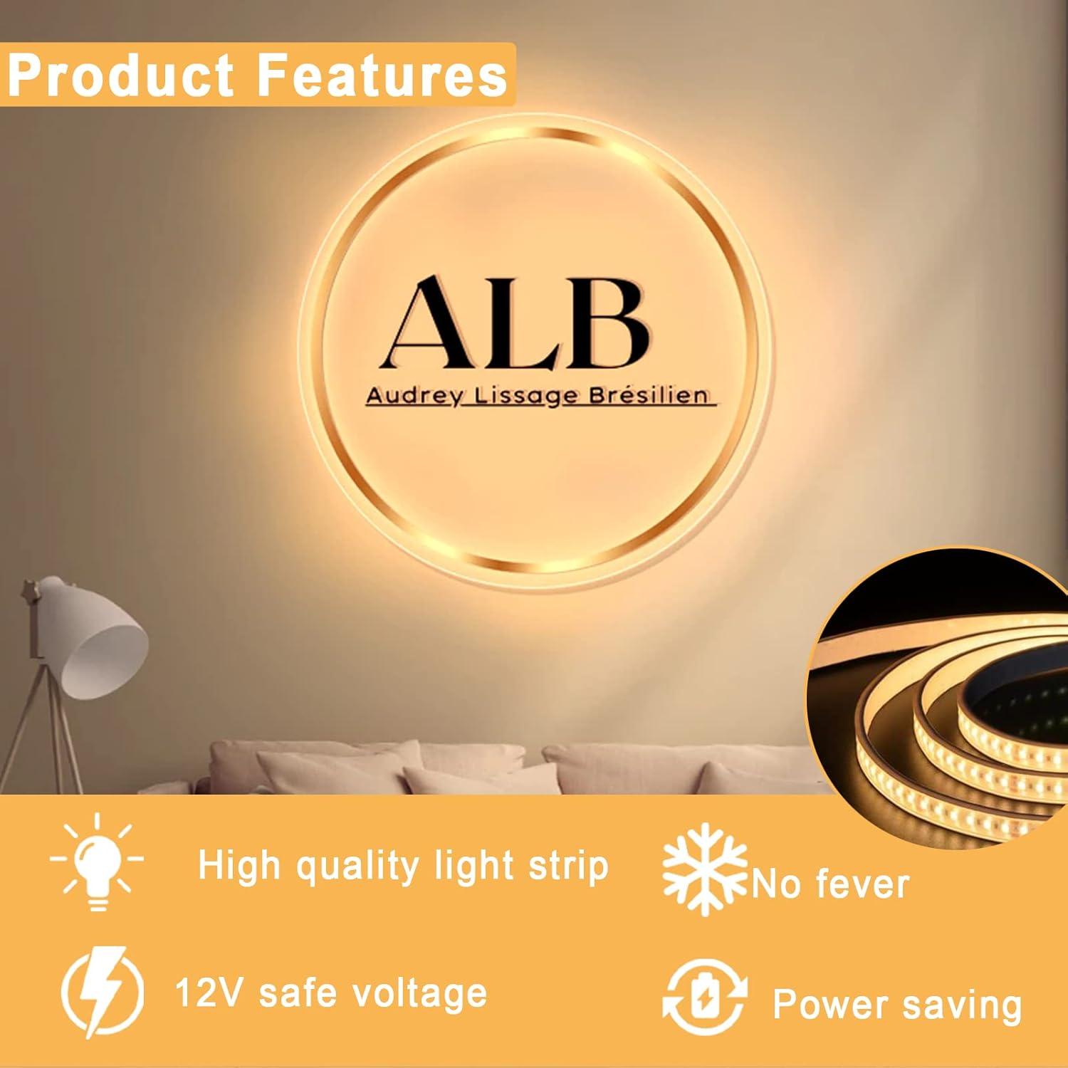 Señal Retroiluminada LED Personalizada Acrílico 38.1cm