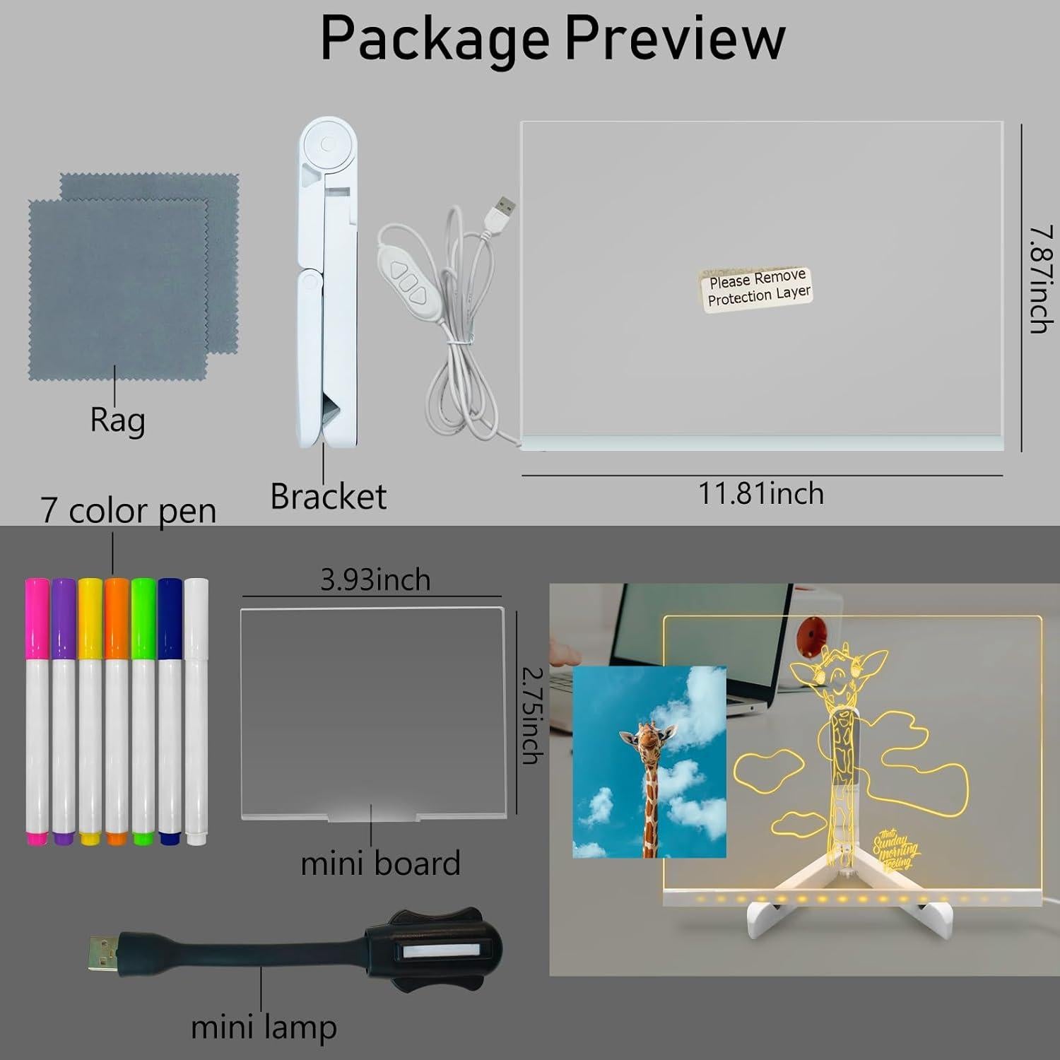 Tablero de Borrado en Seco Acrílico ASEAZ 20x30cm Amarillo