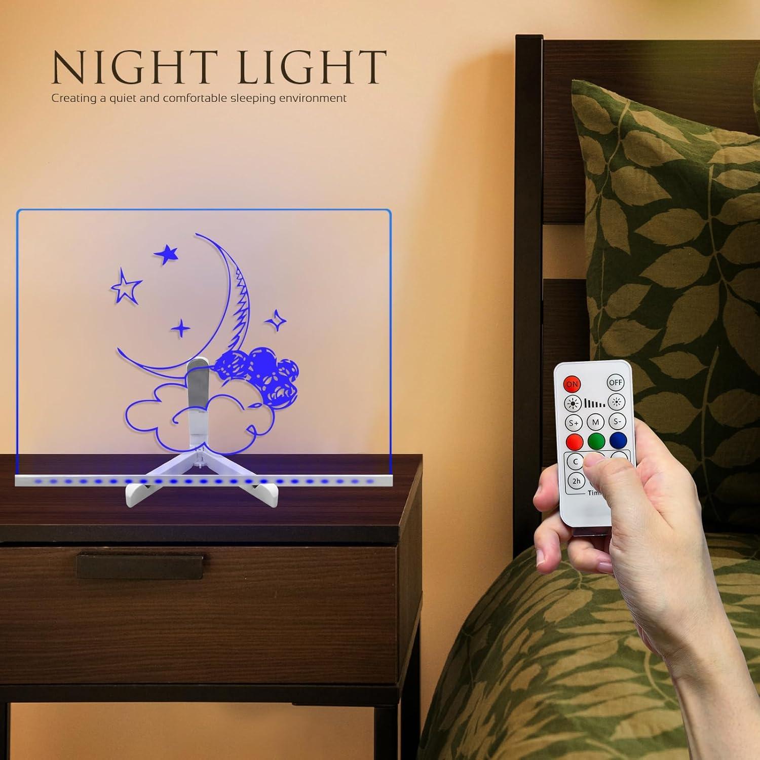 Tablero LED de Borrado en Seco Laysinly 40x30 cm 7 Colores