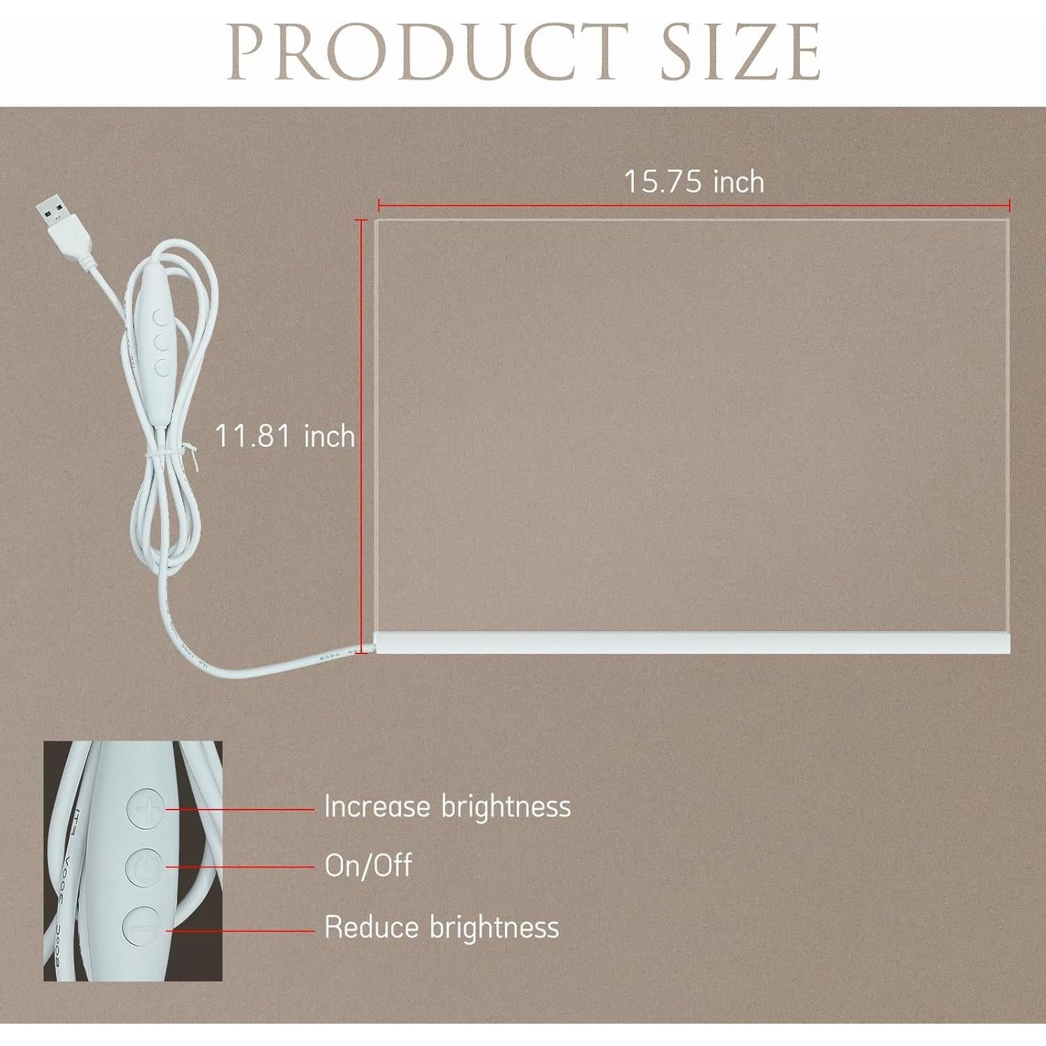 Tablero LED de Borrado en Seco Laysinly 40x30 cm 7 Colores