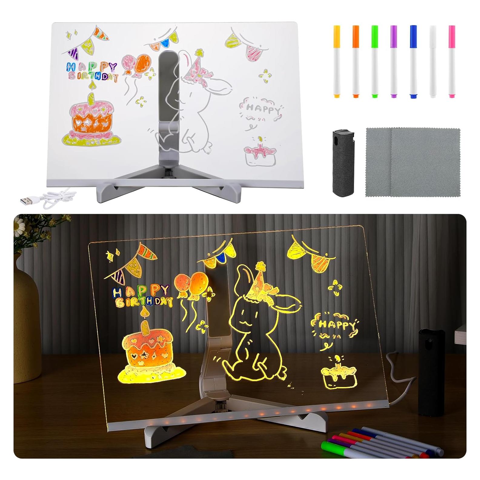 Tablero de Mensajes LED ANPHSIN 30x20cm Acrílico Borrado en Seco