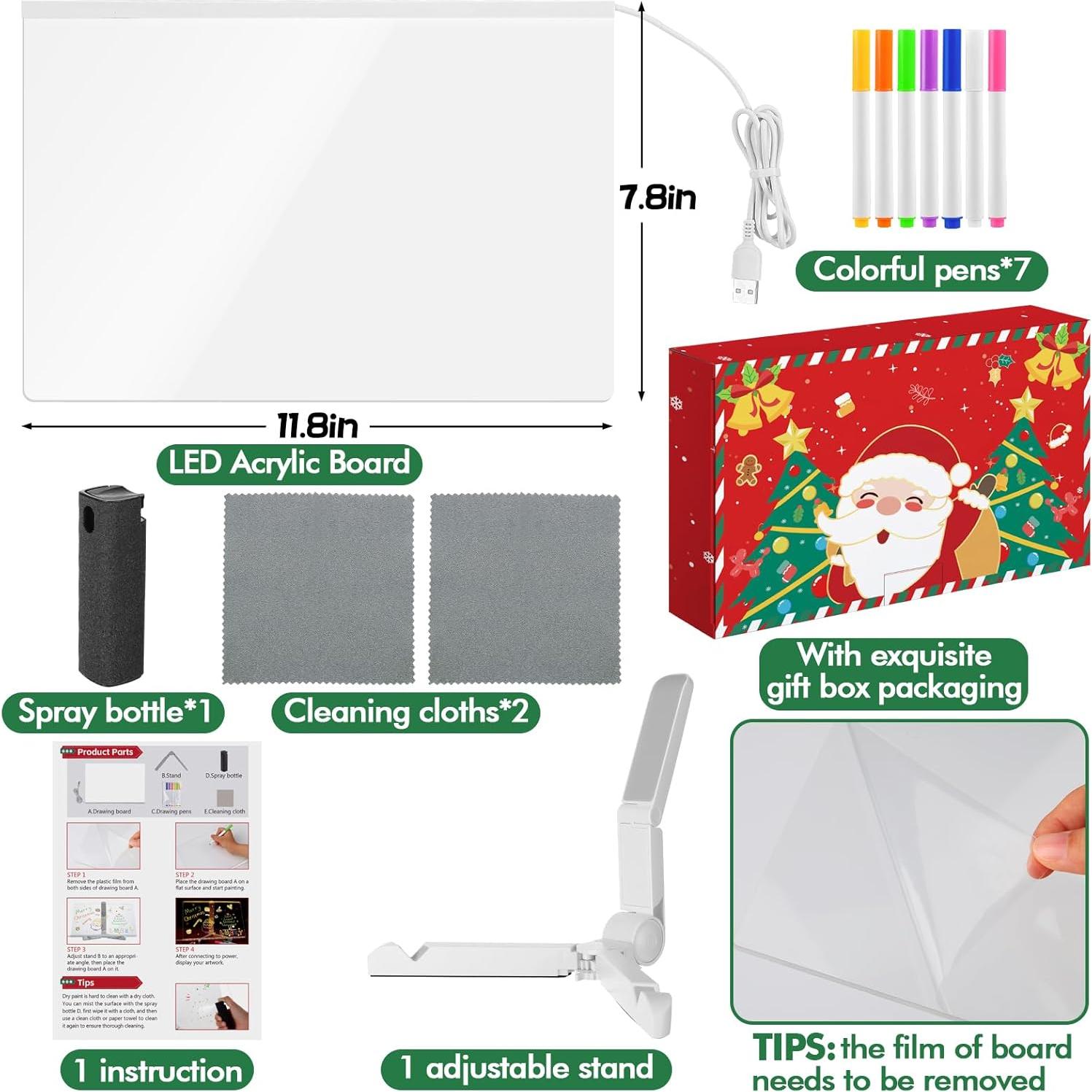 Tablero de Mensajes LED ANPHSIN 30x20cm Acrílico Borrado en Seco