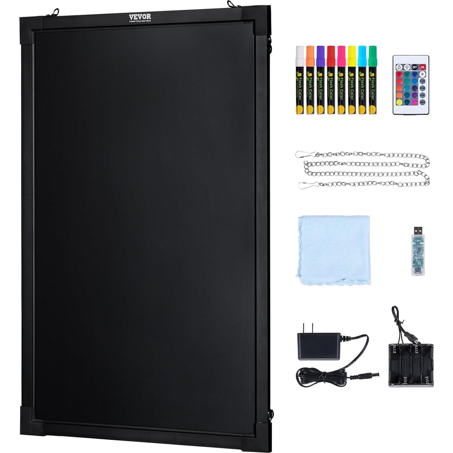 Tablero de Escritura LED VEVOR 40.64x30.48cm con Control Remoto